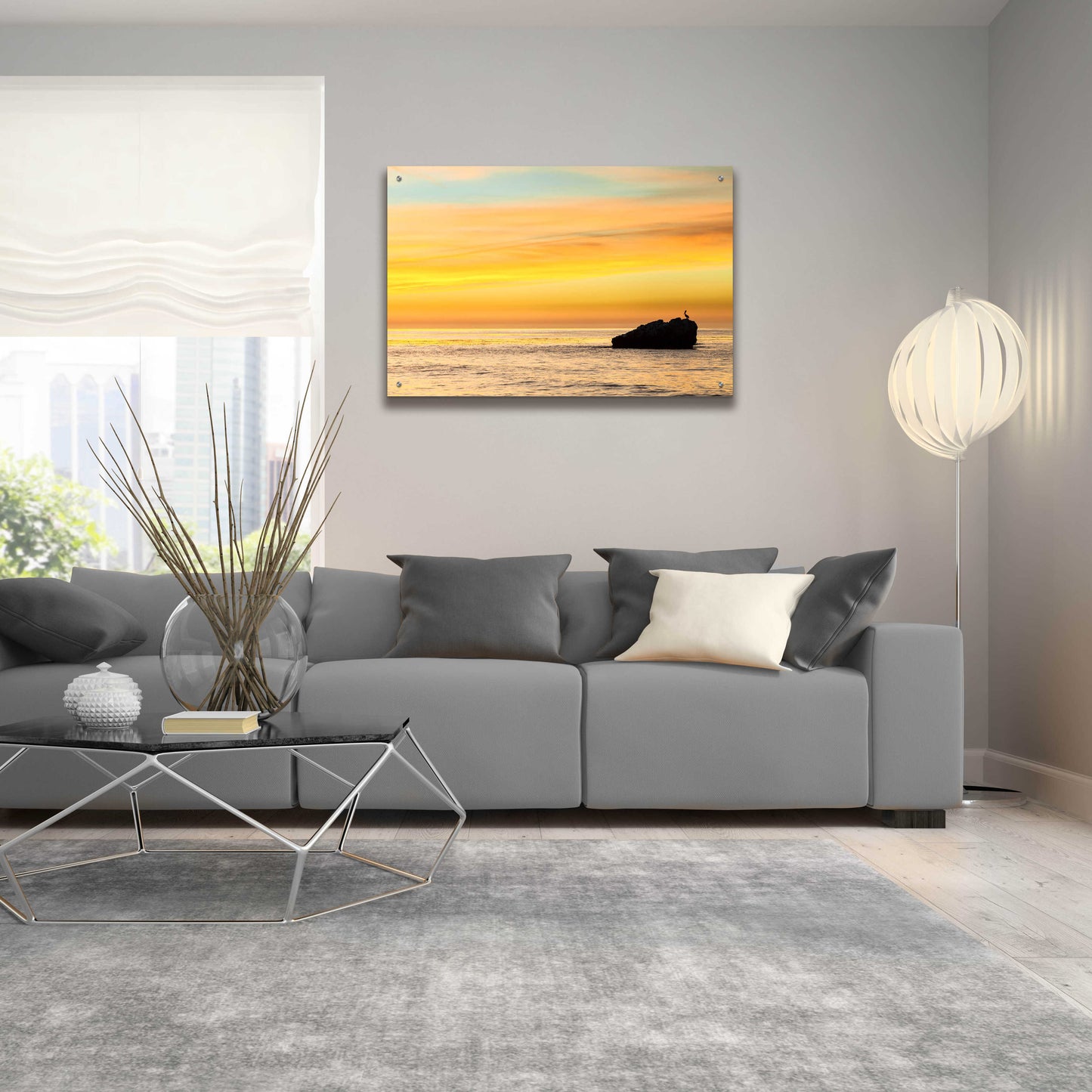 Epic Art 'Pelican Sunrise' by Chris Moyer, Acrylic Glass Wall Art,36x24