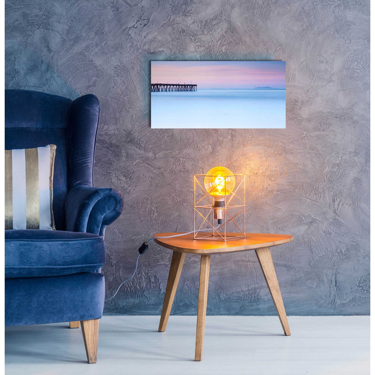 Pier View to The Islands by Chris Moyer - 24x12 acrylic wall art in a room