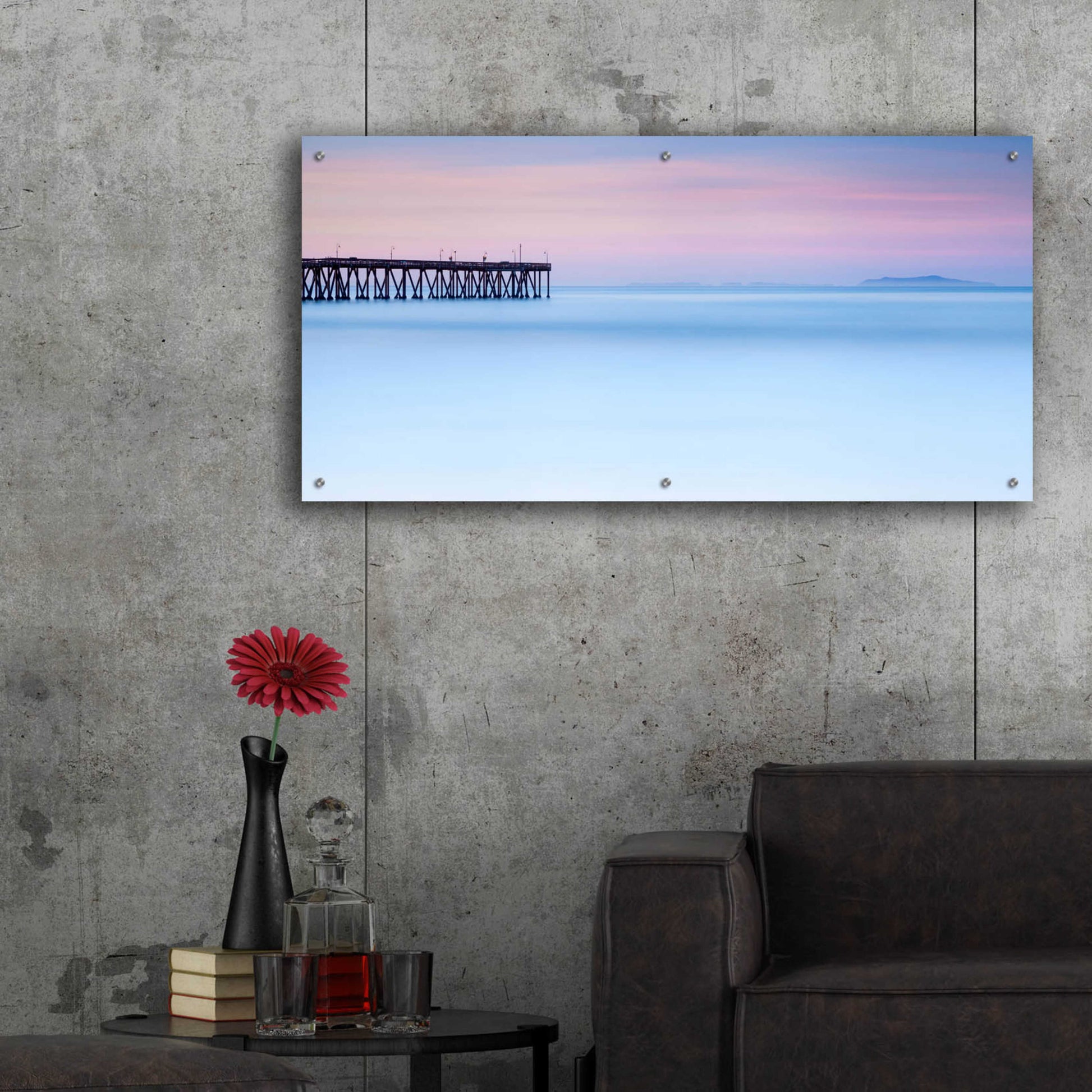 Epic Art 'Pier View to The Islands' by Chris Moyer, Acrylic Glass Wall Art,48x24