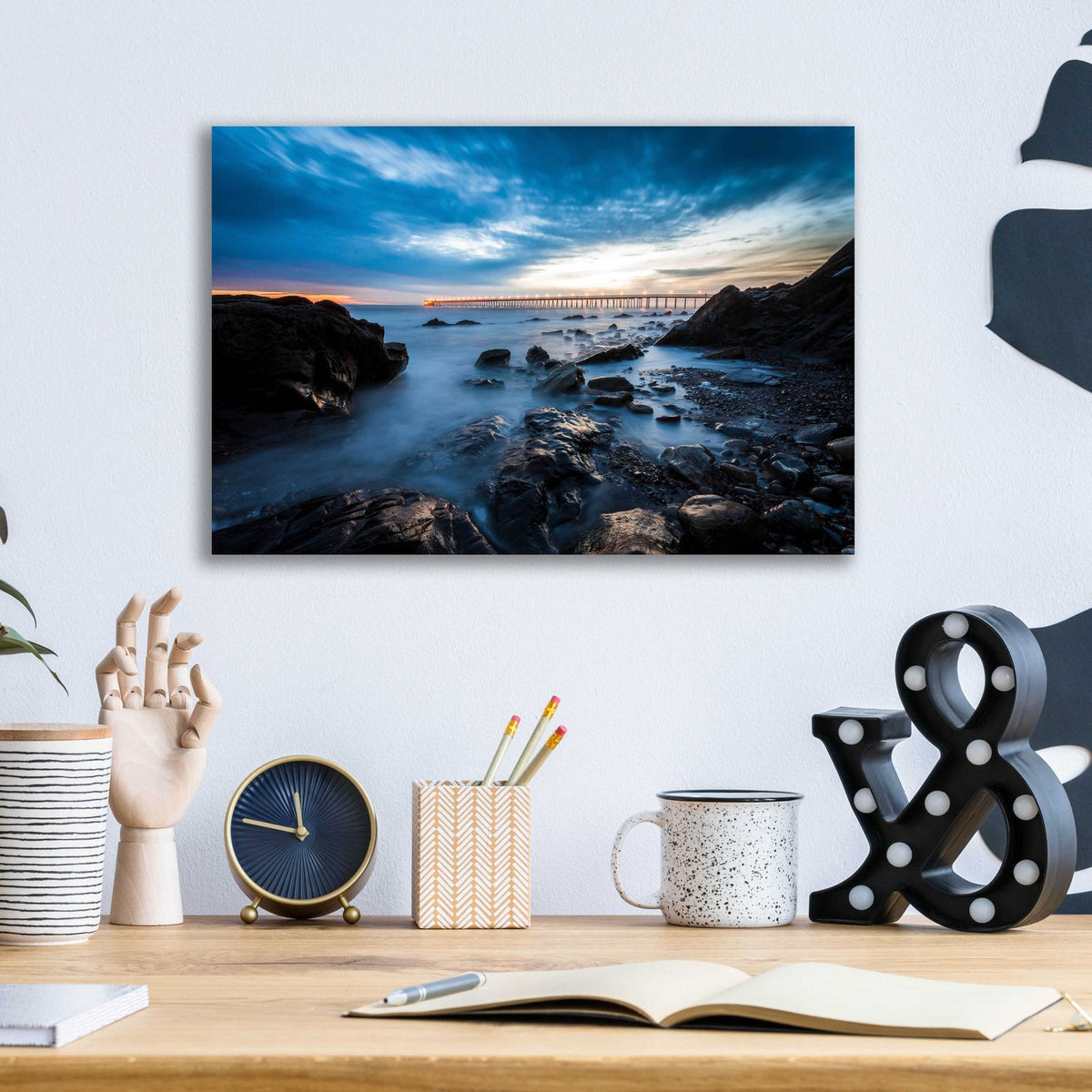 Bacara Twilight by Chris Moyer - 16x12 acrylic wall art in a room