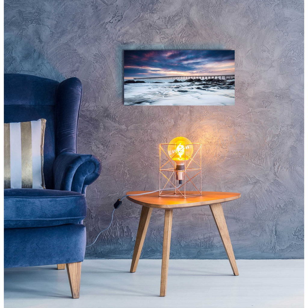 Epic Art 'Goleta Night' by Chris Moyer, Acrylic Glass Wall Art,24x12