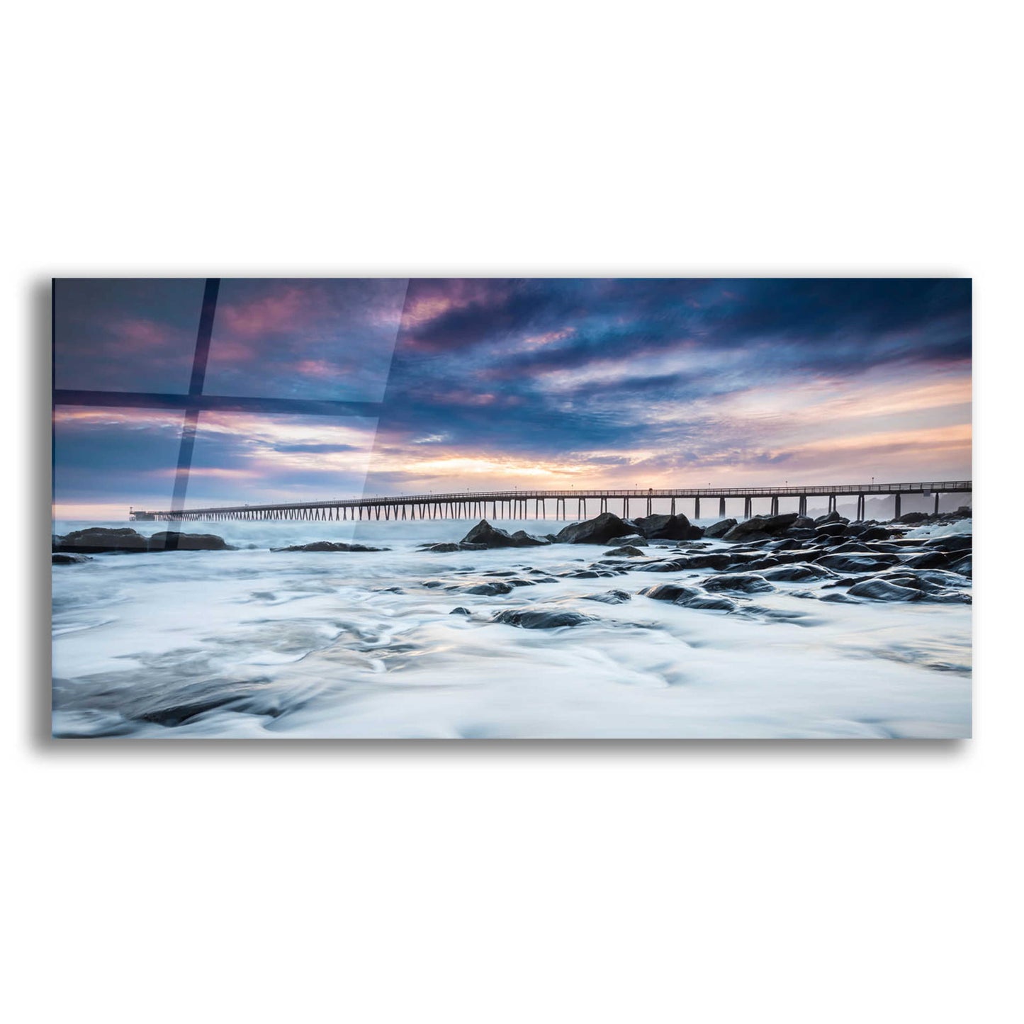 Epic Art 'Goleta Night' by Chris Moyer, Acrylic Glass Wall Art,24x12