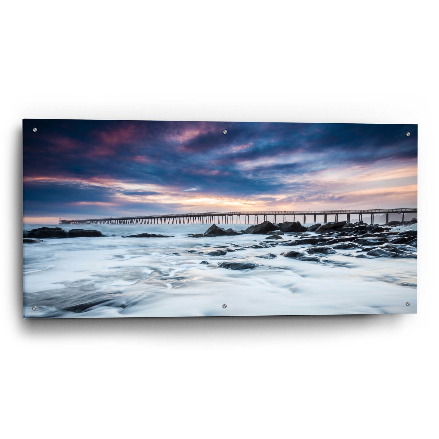 Epic Art 'Goleta Night' by Chris Moyer, Acrylic Glass Wall Art,48x24