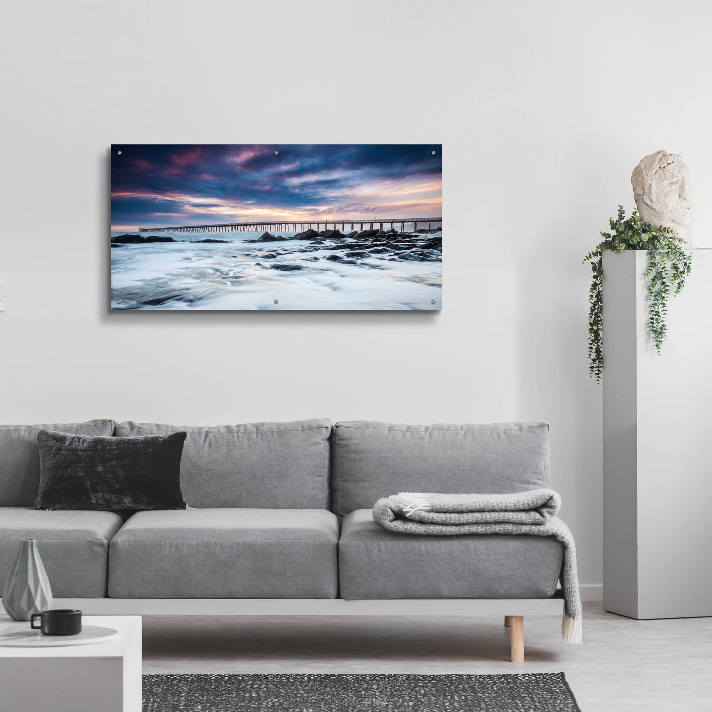 Epic Art 'Goleta Night' by Chris Moyer, Acrylic Glass Wall Art,48x24