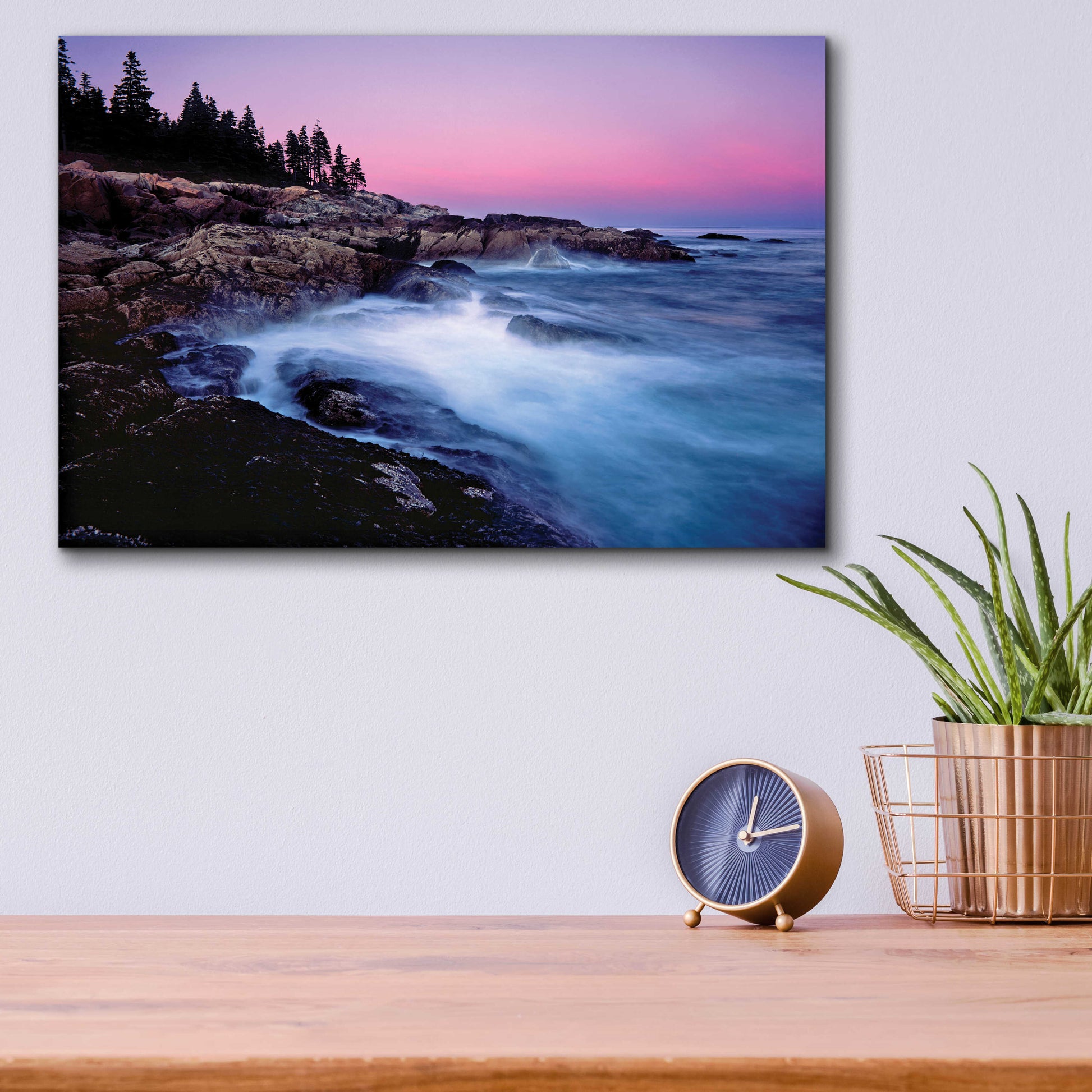 Epic Art 'Acadia Dusk' by Mike Jones, Acrylic Glass Wall Art,16x12