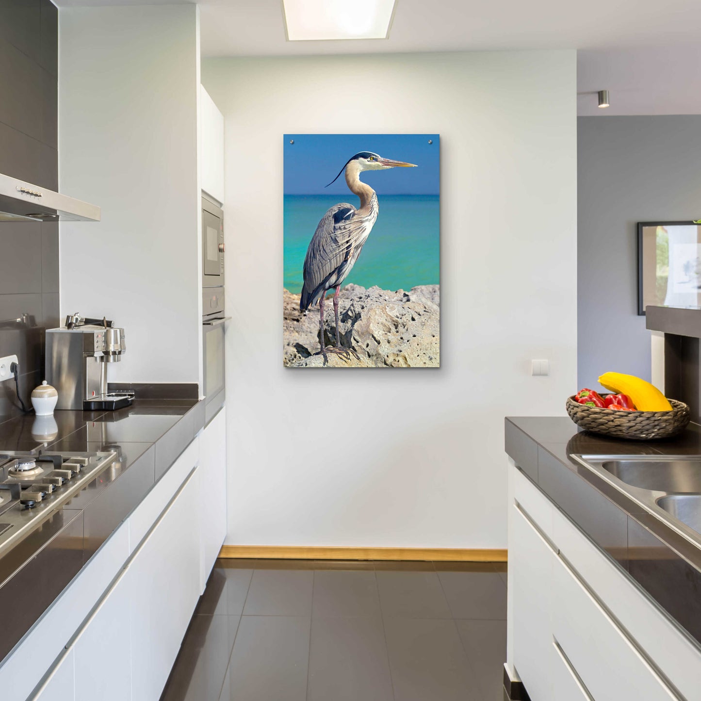 Epic Art 'Blue Heron' by Mike Jones, Acrylic Glass Wall Art,24x36