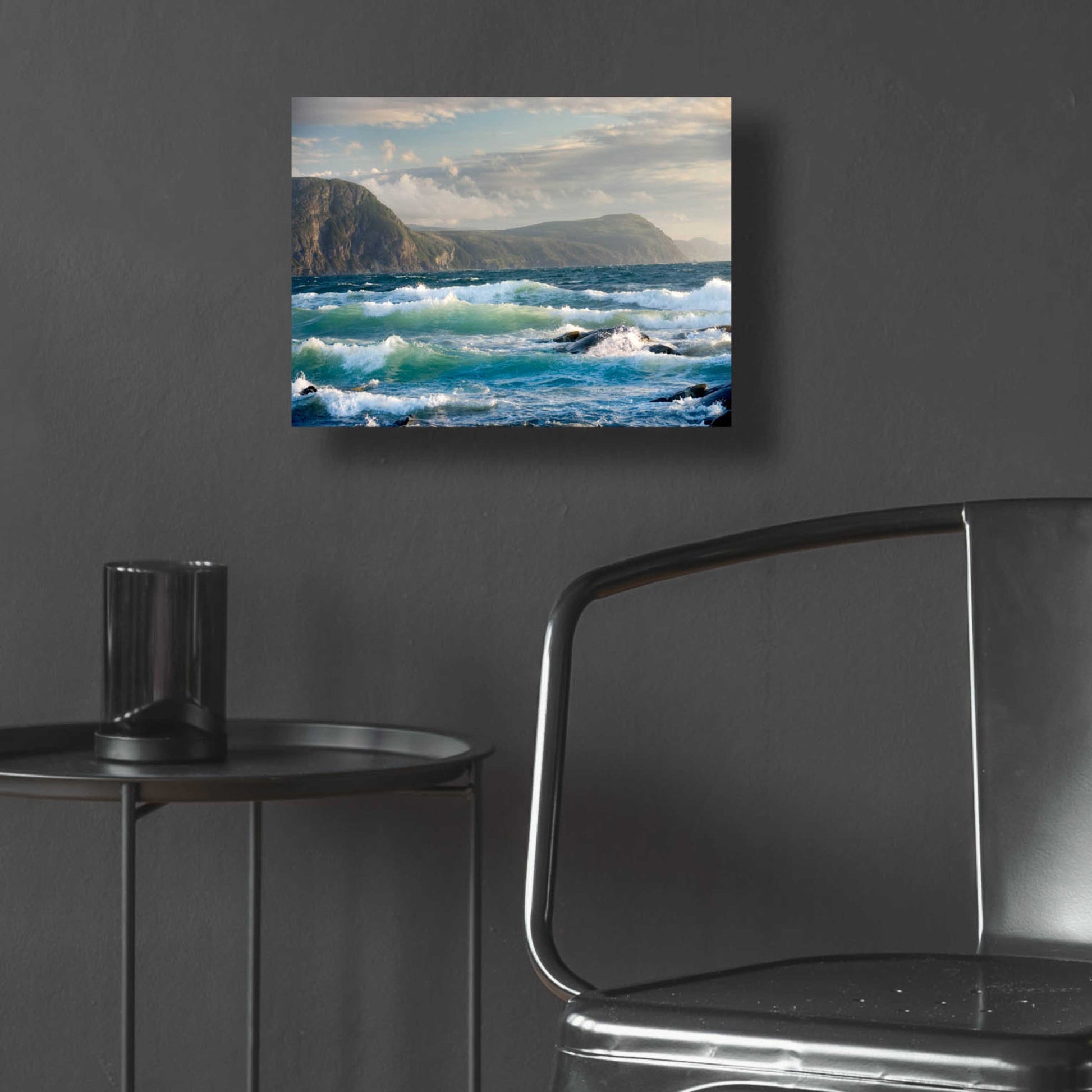 Epic Art 'Newfoundland Sunset Surf' by Mike Jones, Acrylic Glass Wall Art,16x12