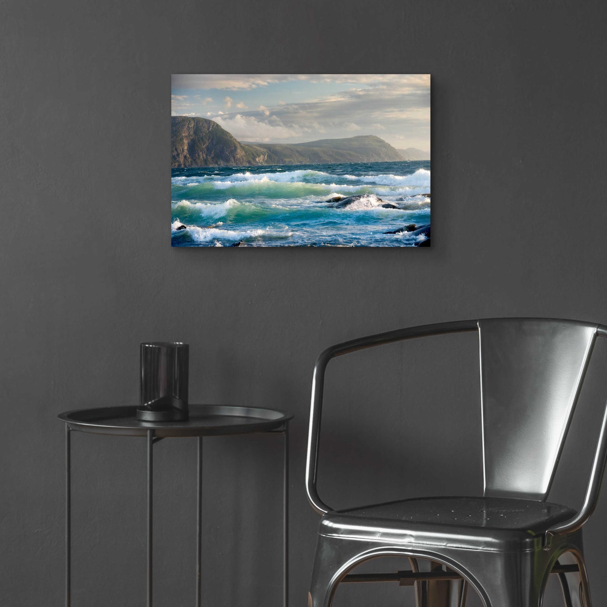 Epic Art 'Newfoundland Sunset Surf' by Mike Jones, Acrylic Glass Wall Art,24x16