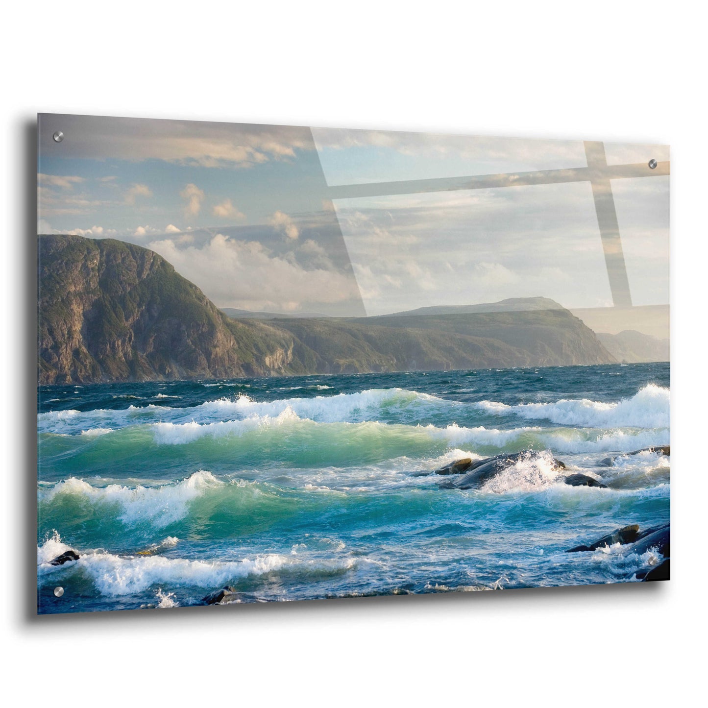 Epic Art 'Newfoundland Sunset Surf' by Mike Jones, Acrylic Glass Wall Art,36x24