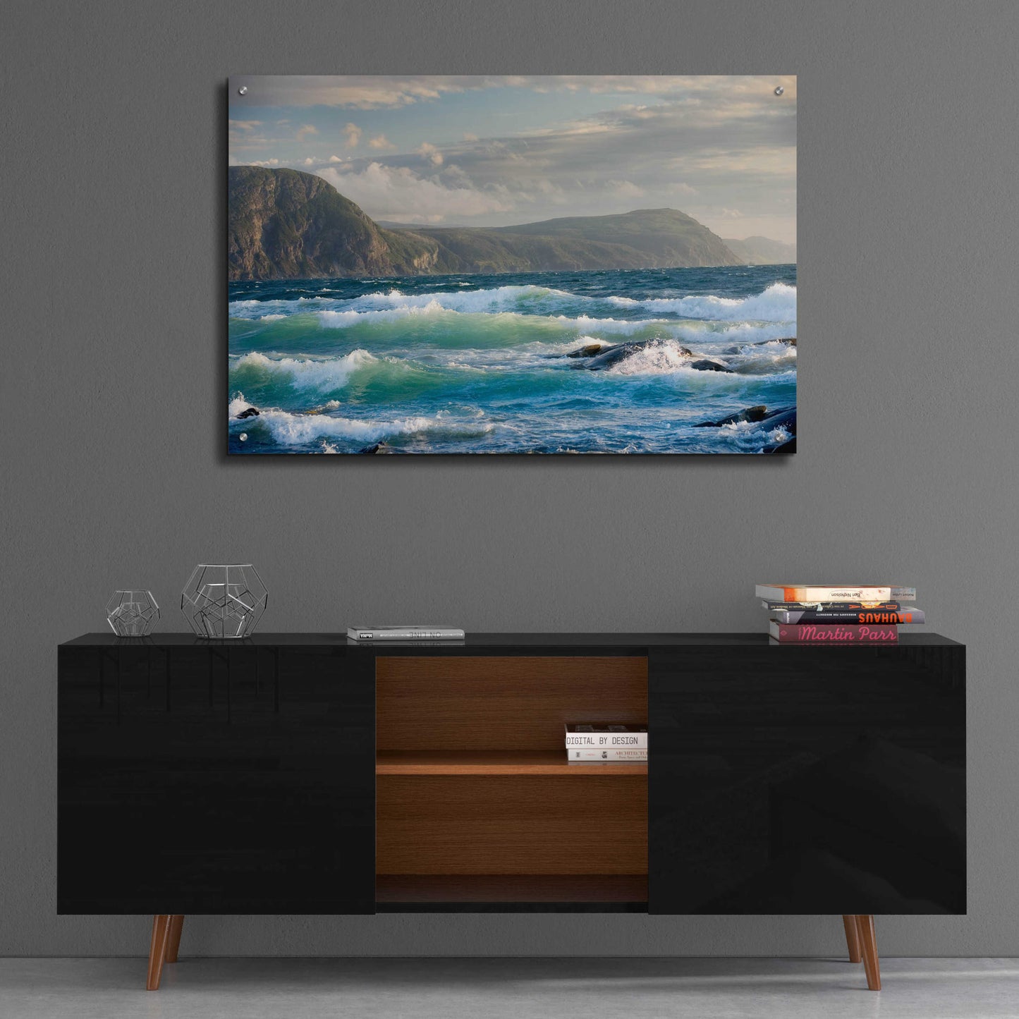 Epic Art 'Newfoundland Sunset Surf' by Mike Jones, Acrylic Glass Wall Art,36x24