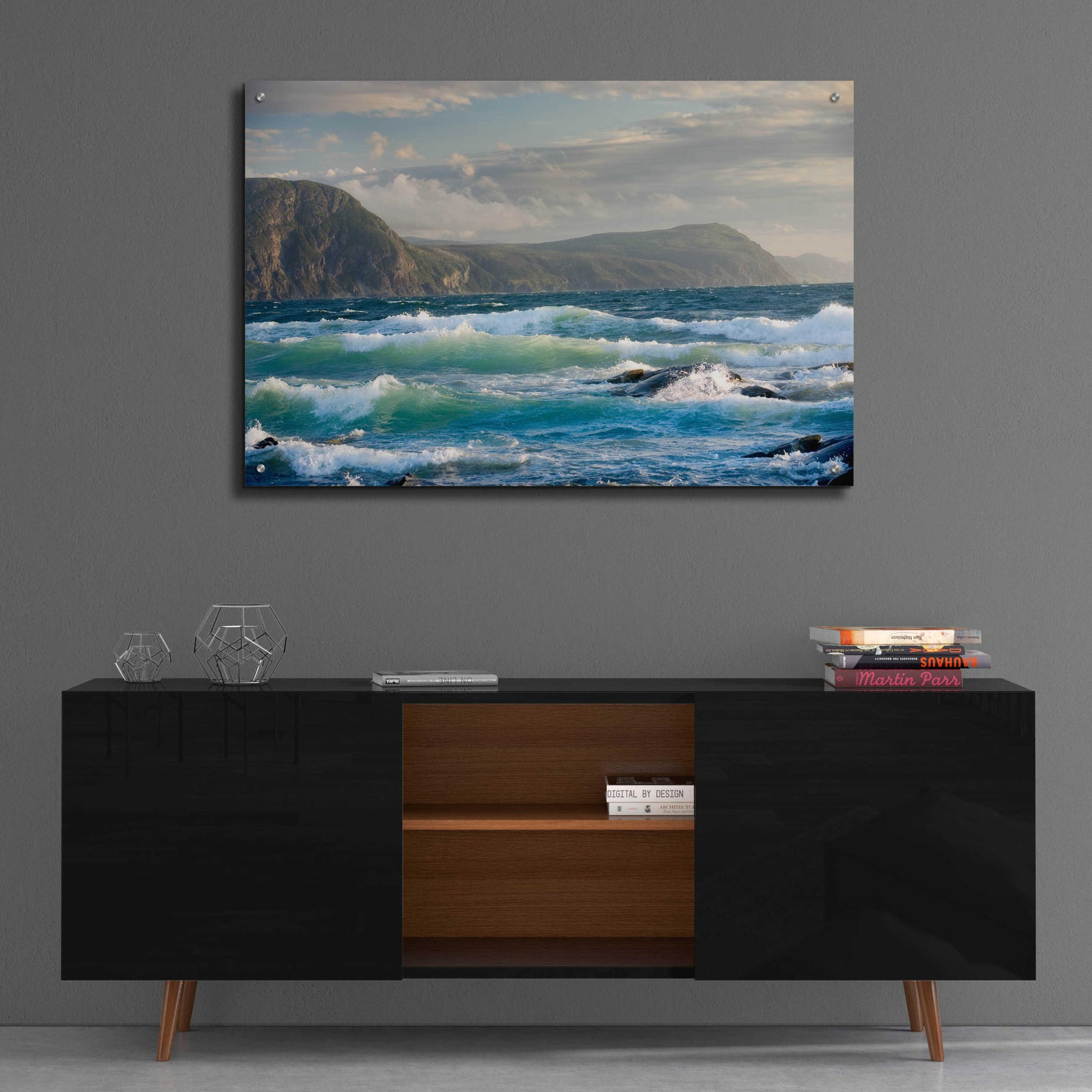 Epic Art 'Newfoundland Sunset Surf' by Mike Jones, Acrylic Glass Wall Art,36x24