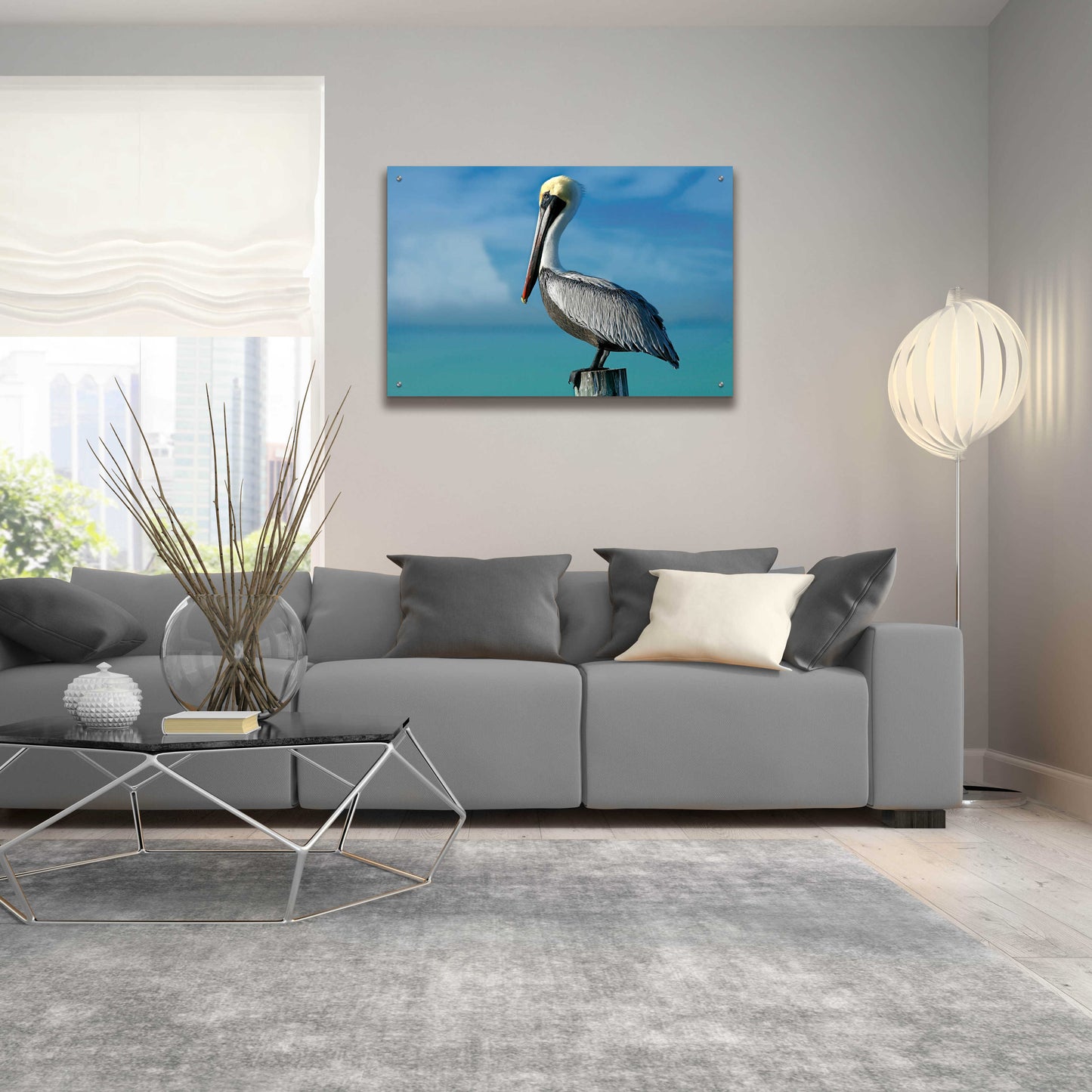 Epic Art 'Pelican' by Mike Jones, Acrylic Glass Wall Art,36x24