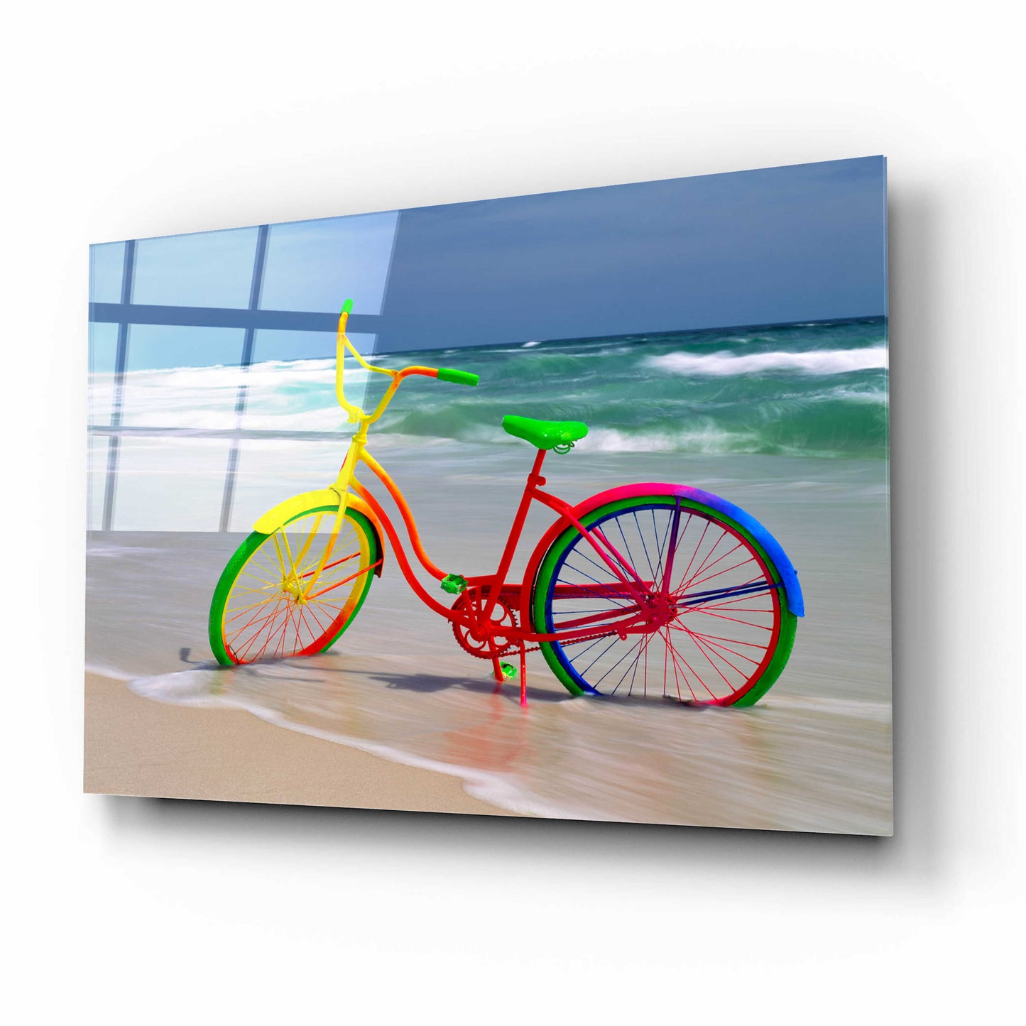 Epic Art 'Rainbow Bike' by Mike Jones, Acrylic Glass Wall Art,16x12