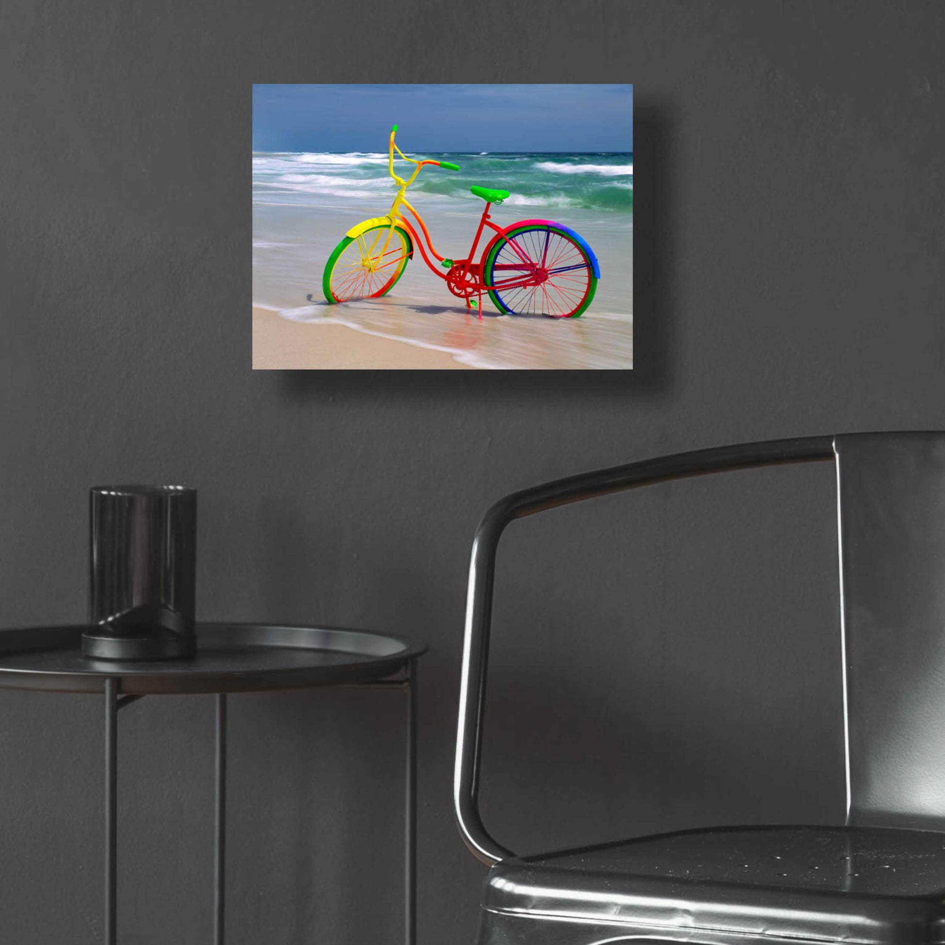 Epic Art 'Rainbow Bike' by Mike Jones, Acrylic Glass Wall Art,16x12