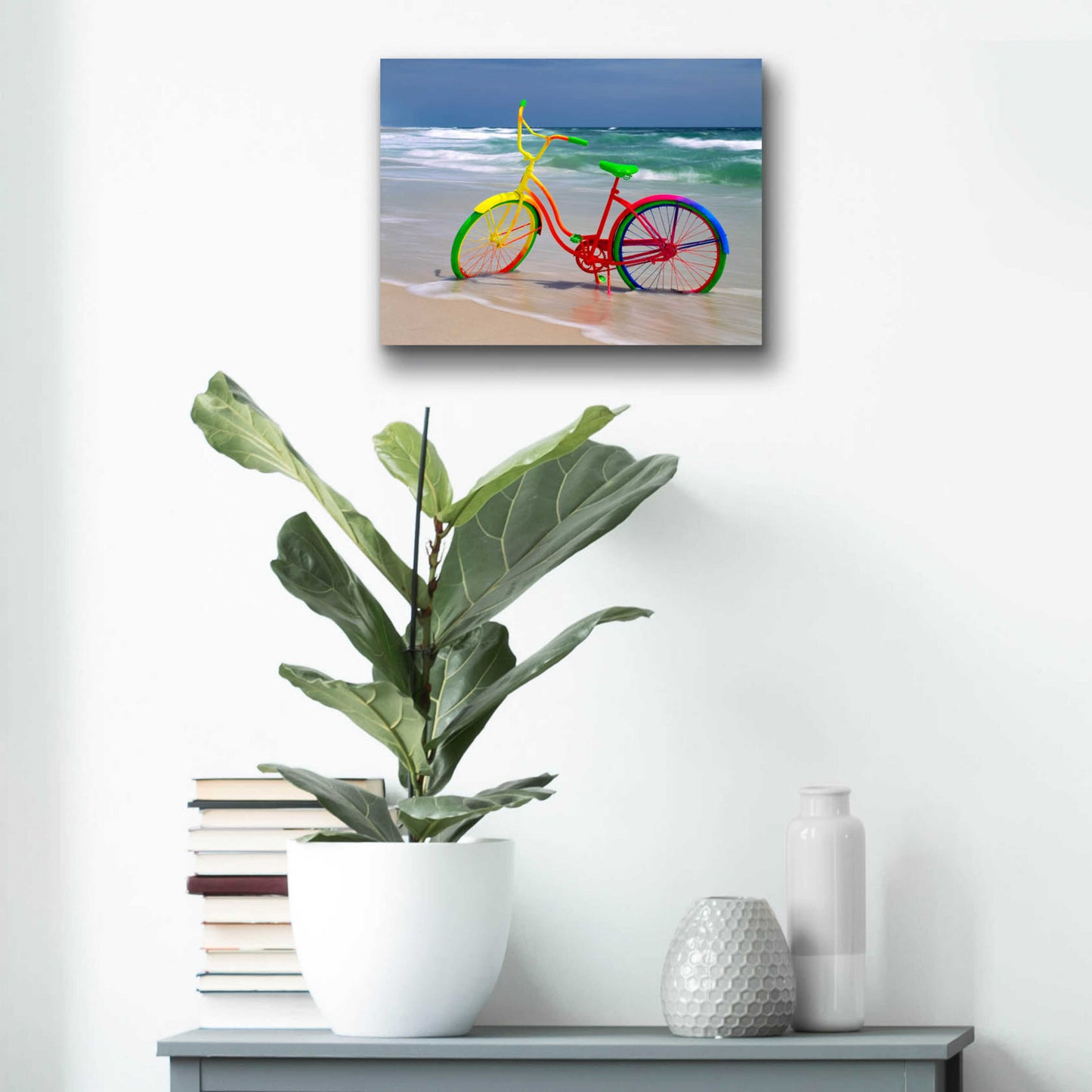 Epic Art 'Rainbow Bike' by Mike Jones, Acrylic Glass Wall Art,16x12