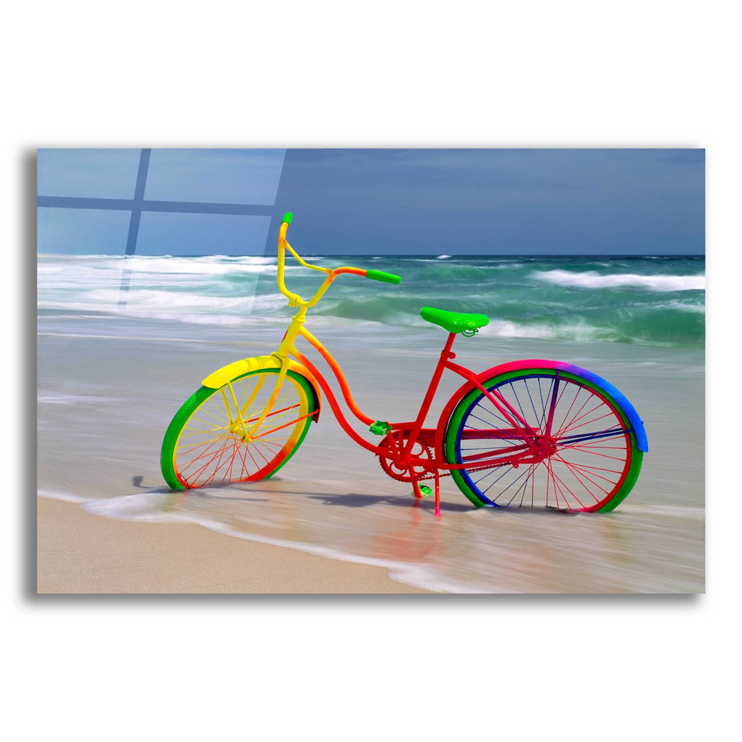 Epic Art 'Rainbow Bike' by Mike Jones, Acrylic Glass Wall Art,16x12