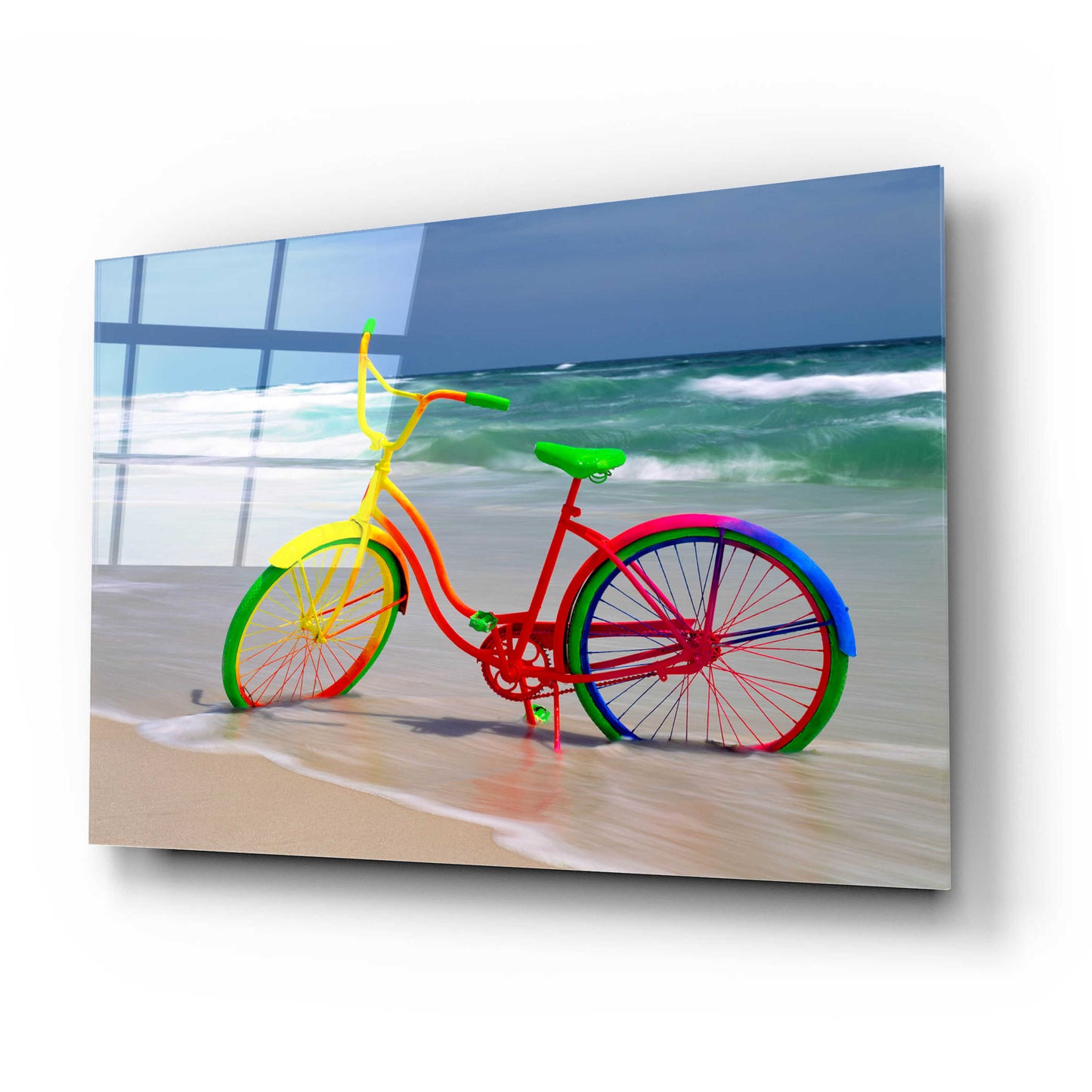 Epic Art 'Rainbow Bike' by Mike Jones, Acrylic Glass Wall Art,24x16