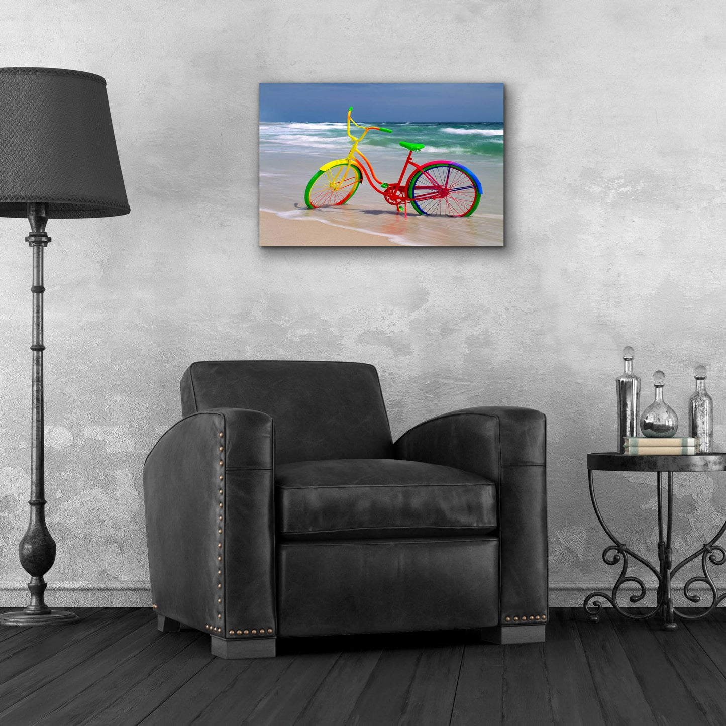 Epic Art 'Rainbow Bike' by Mike Jones, Acrylic Glass Wall Art,24x16