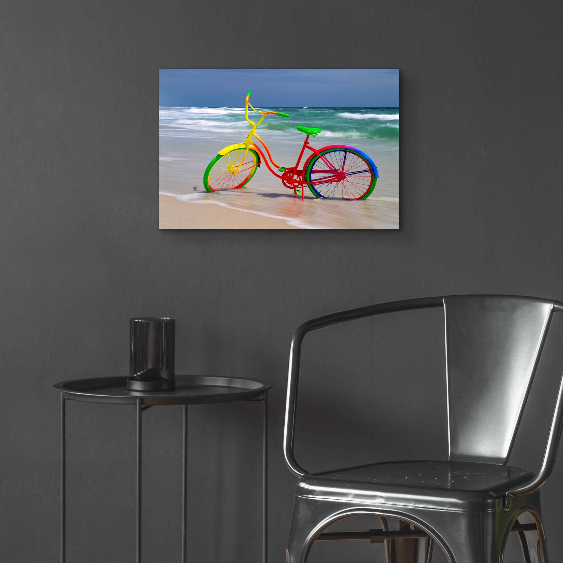 Epic Art 'Rainbow Bike' by Mike Jones, Acrylic Glass Wall Art,24x16