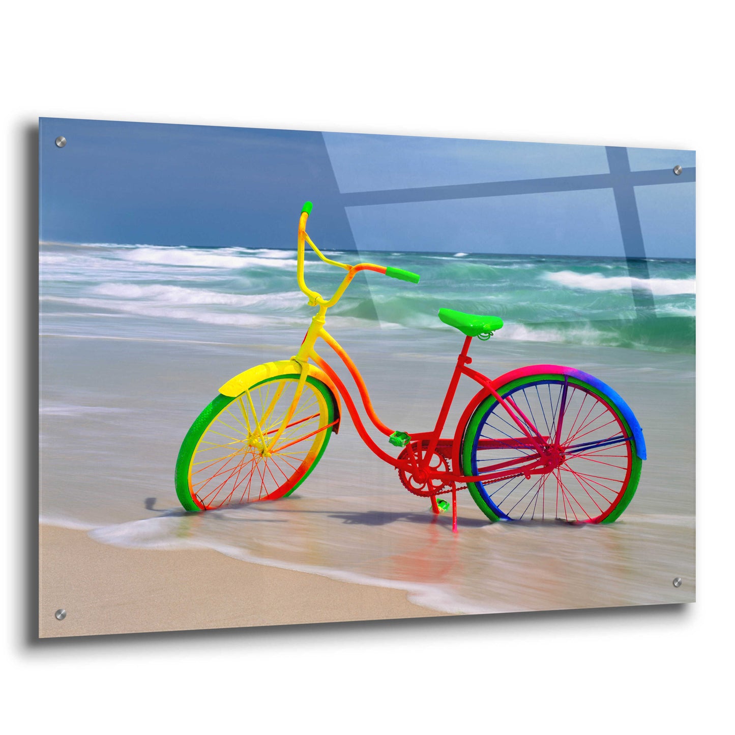 Epic Art 'Rainbow Bike' by Mike Jones, Acrylic Glass Wall Art,36x24