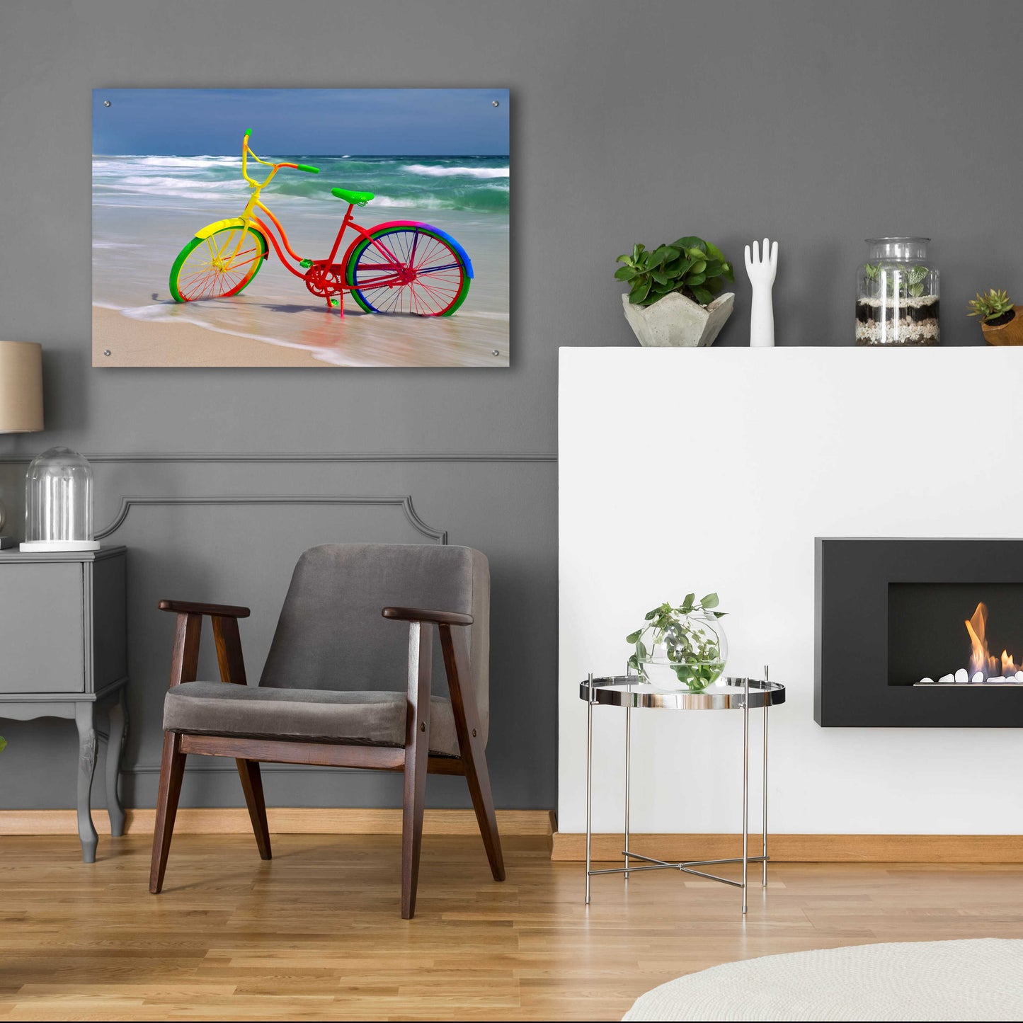 Epic Art 'Rainbow Bike' by Mike Jones, Acrylic Glass Wall Art,36x24