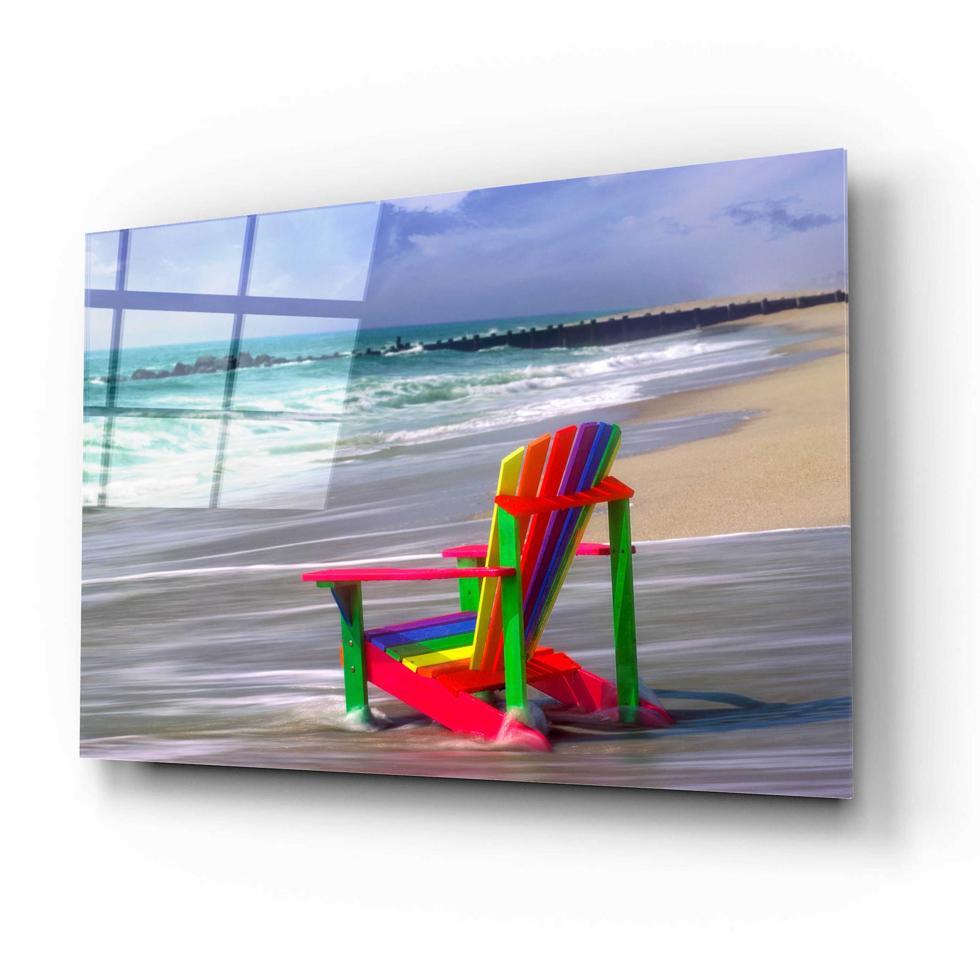 Epic Art 'Rainbow Chair' by Mike Jones, Acrylic Glass Wall Art,16x12