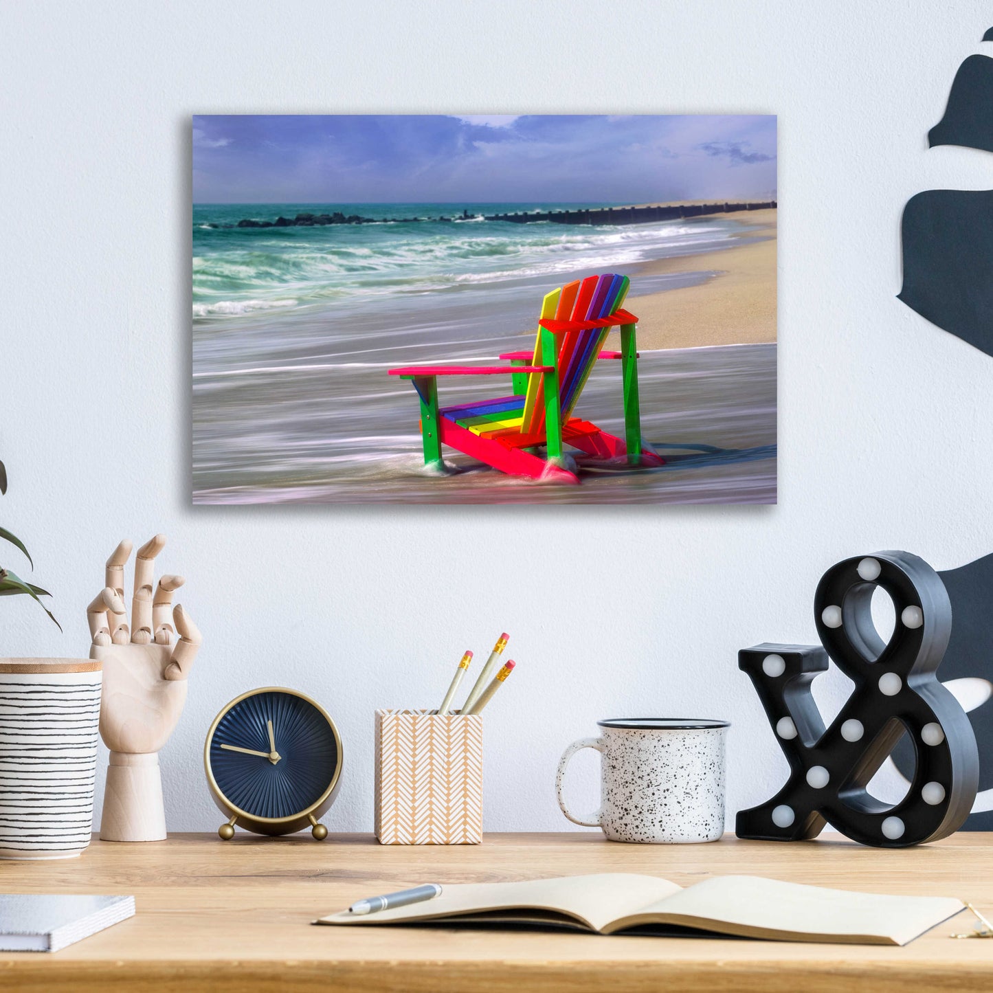 Epic Art 'Rainbow Chair' by Mike Jones, Acrylic Glass Wall Art,16x12