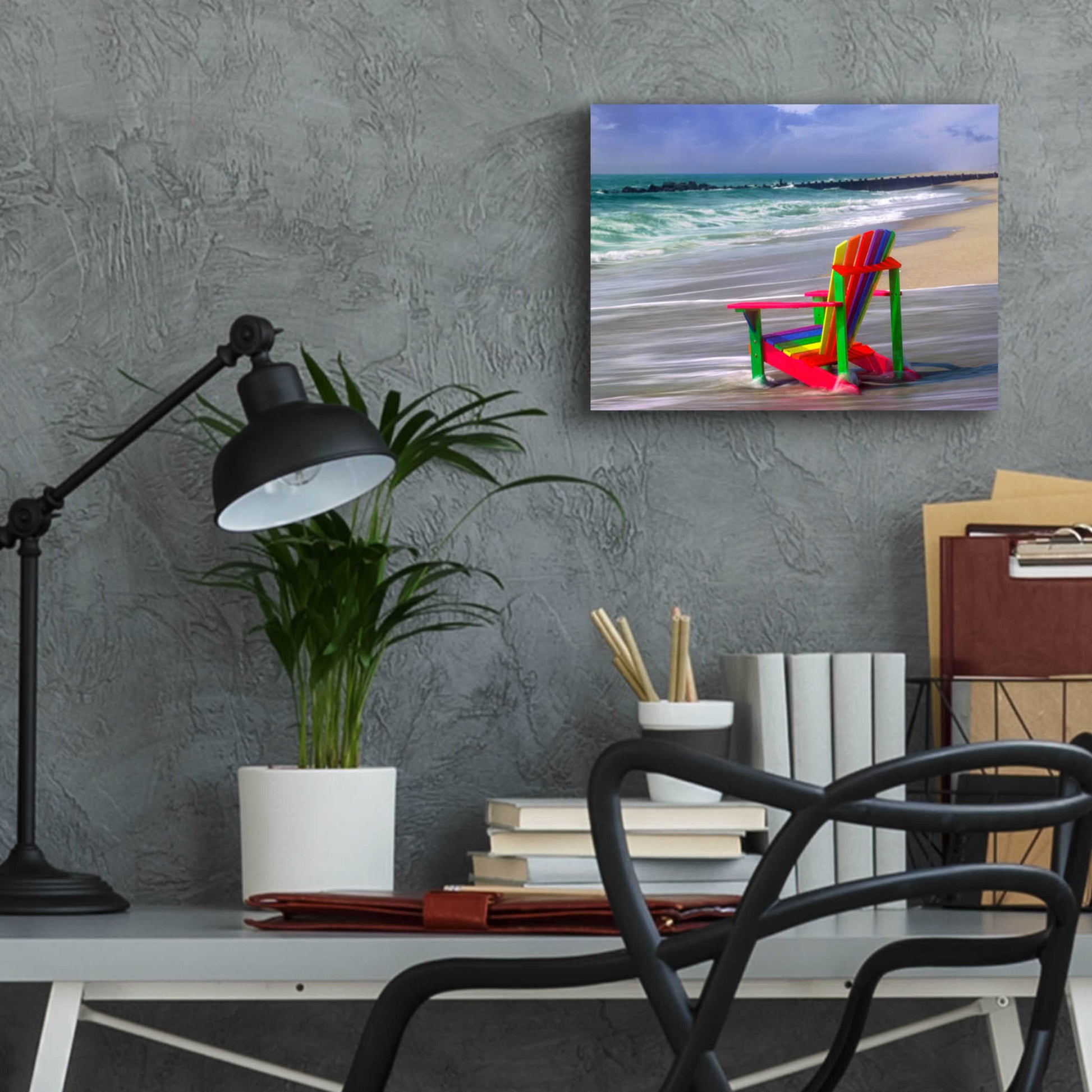 Epic Art 'Rainbow Chair' by Mike Jones, Acrylic Glass Wall Art,16x12