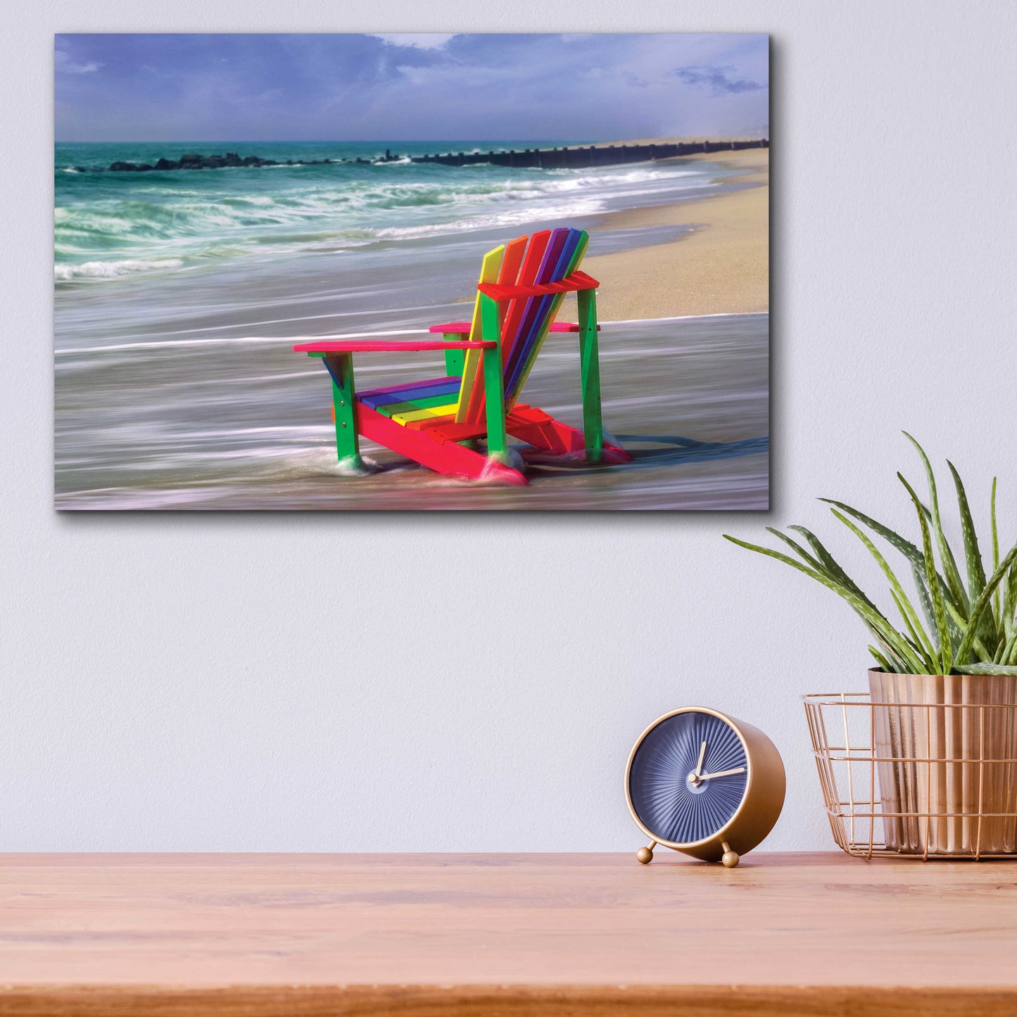 Epic Art 'Rainbow Chair' by Mike Jones, Acrylic Glass Wall Art,16x12