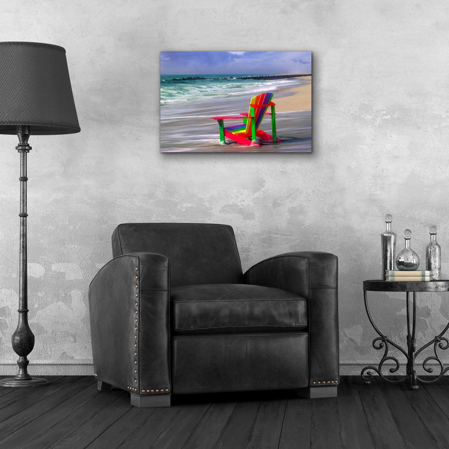 Epic Art 'Rainbow Chair' by Mike Jones, Acrylic Glass Wall Art,24x16