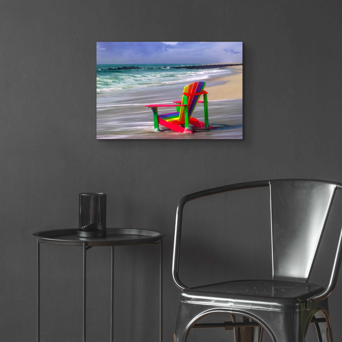 Epic Art 'Rainbow Chair' by Mike Jones, Acrylic Glass Wall Art,24x16