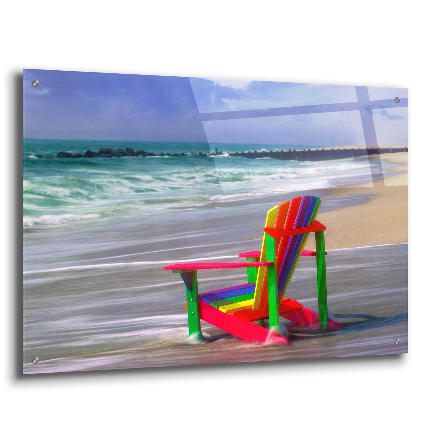 Epic Art 'Rainbow Chair' by Mike Jones, Acrylic Glass Wall Art,36x24