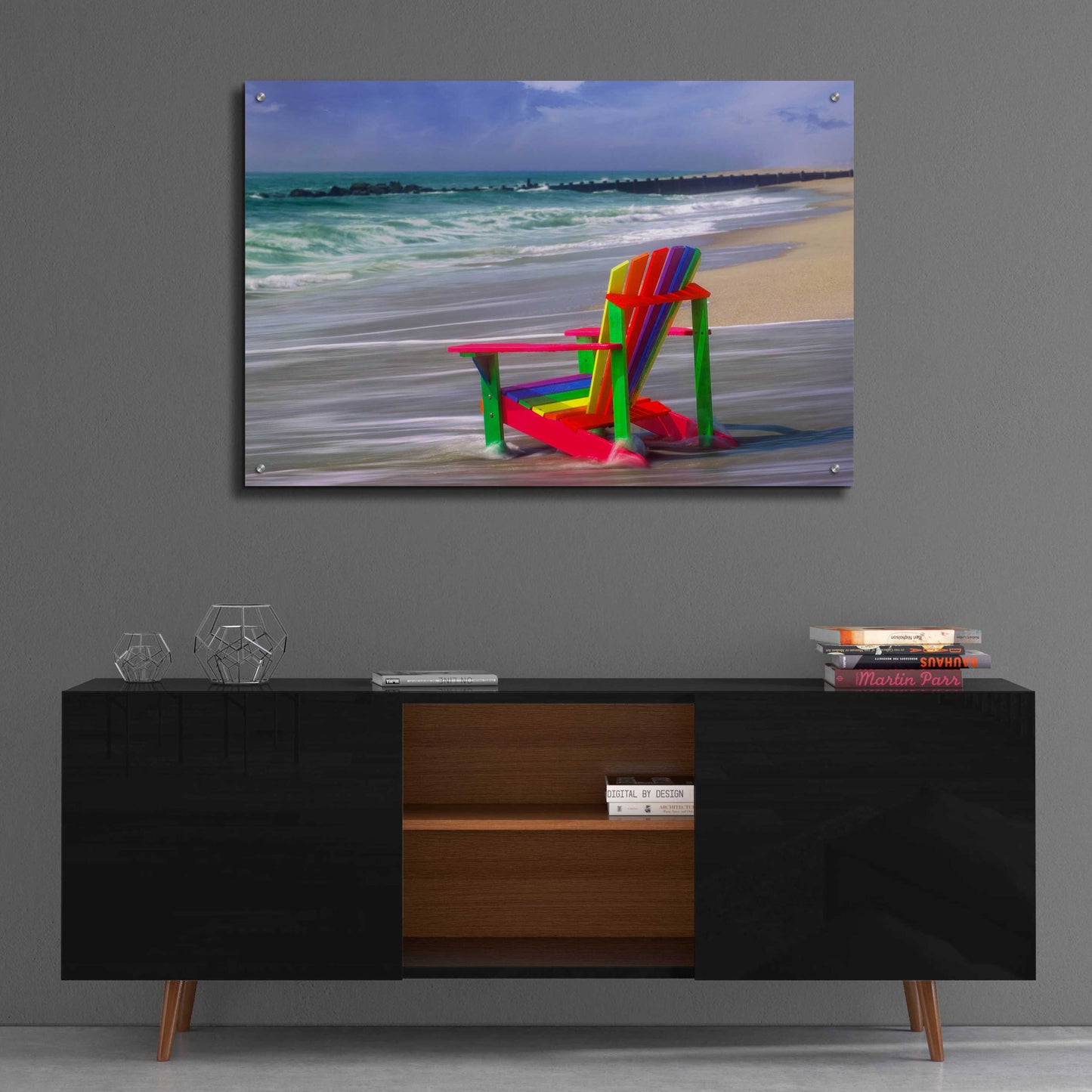 Epic Art 'Rainbow Chair' by Mike Jones, Acrylic Glass Wall Art,36x24