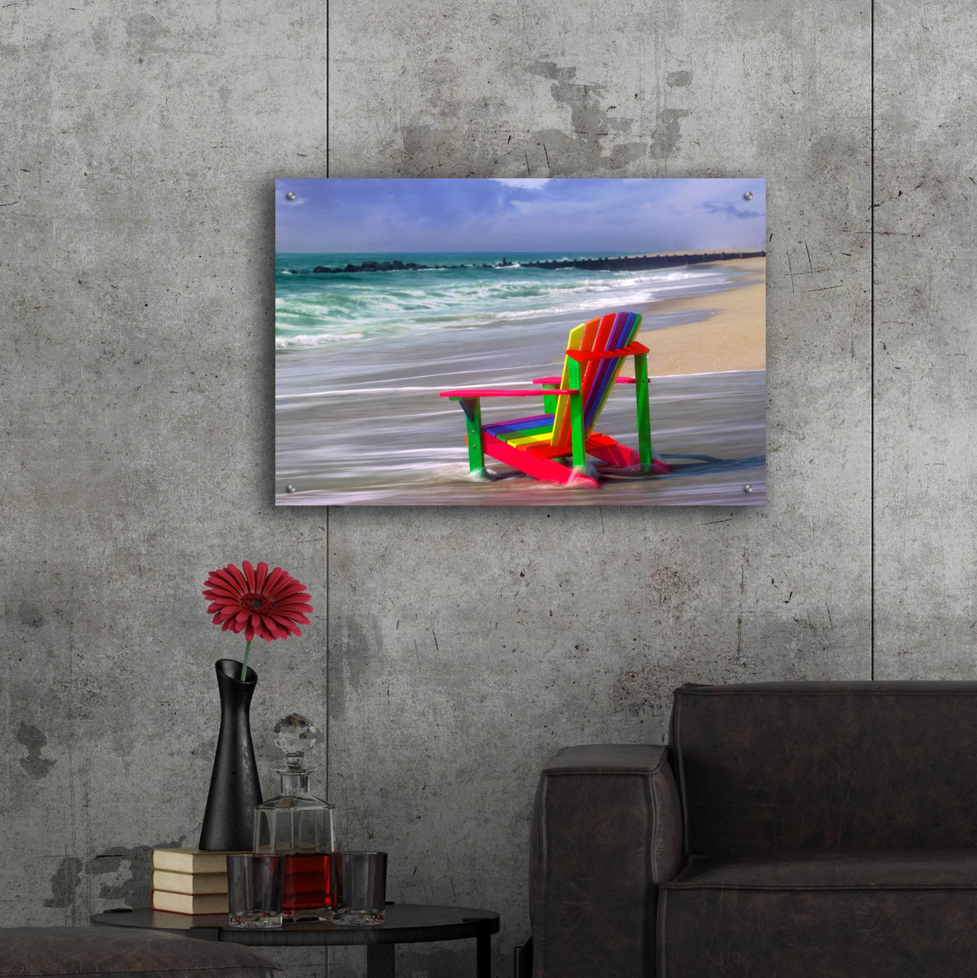 Epic Art 'Rainbow Chair' by Mike Jones, Acrylic Glass Wall Art,36x24