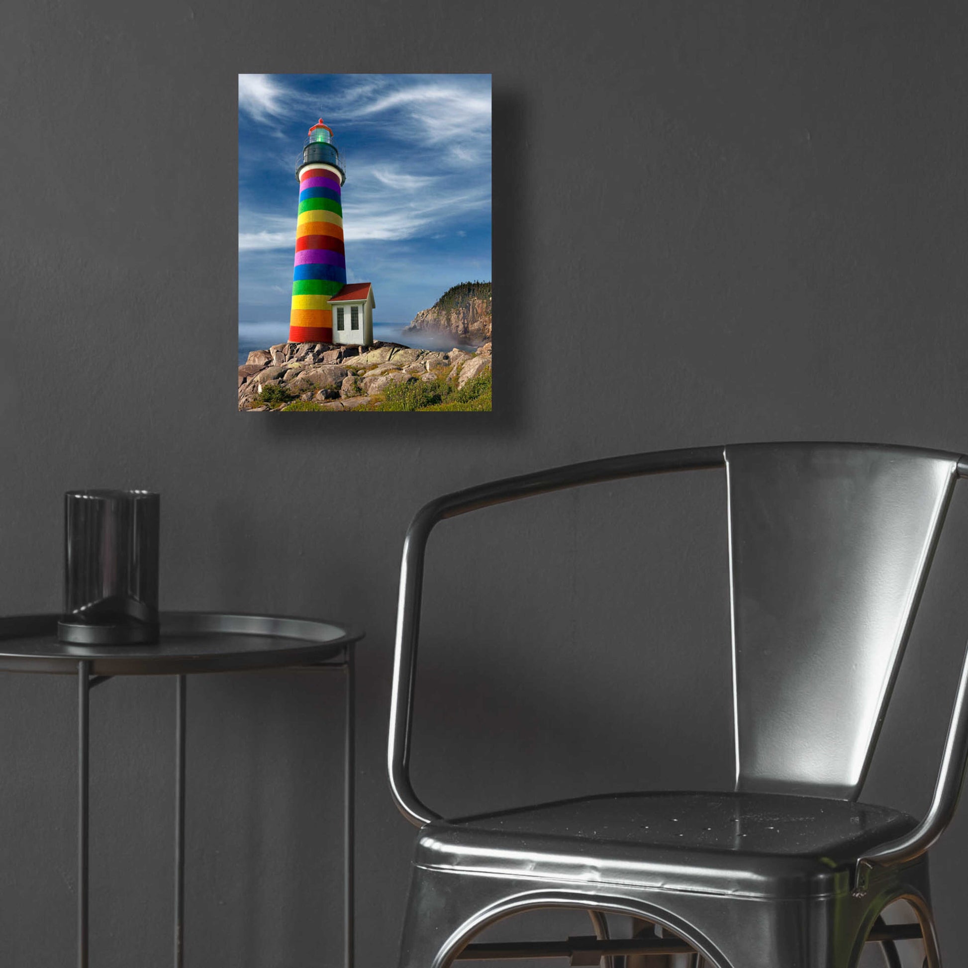 Epic Art 'Rainbow Lighthouse North' by Mike Jones, Acrylic Glass Wall Art,12x16