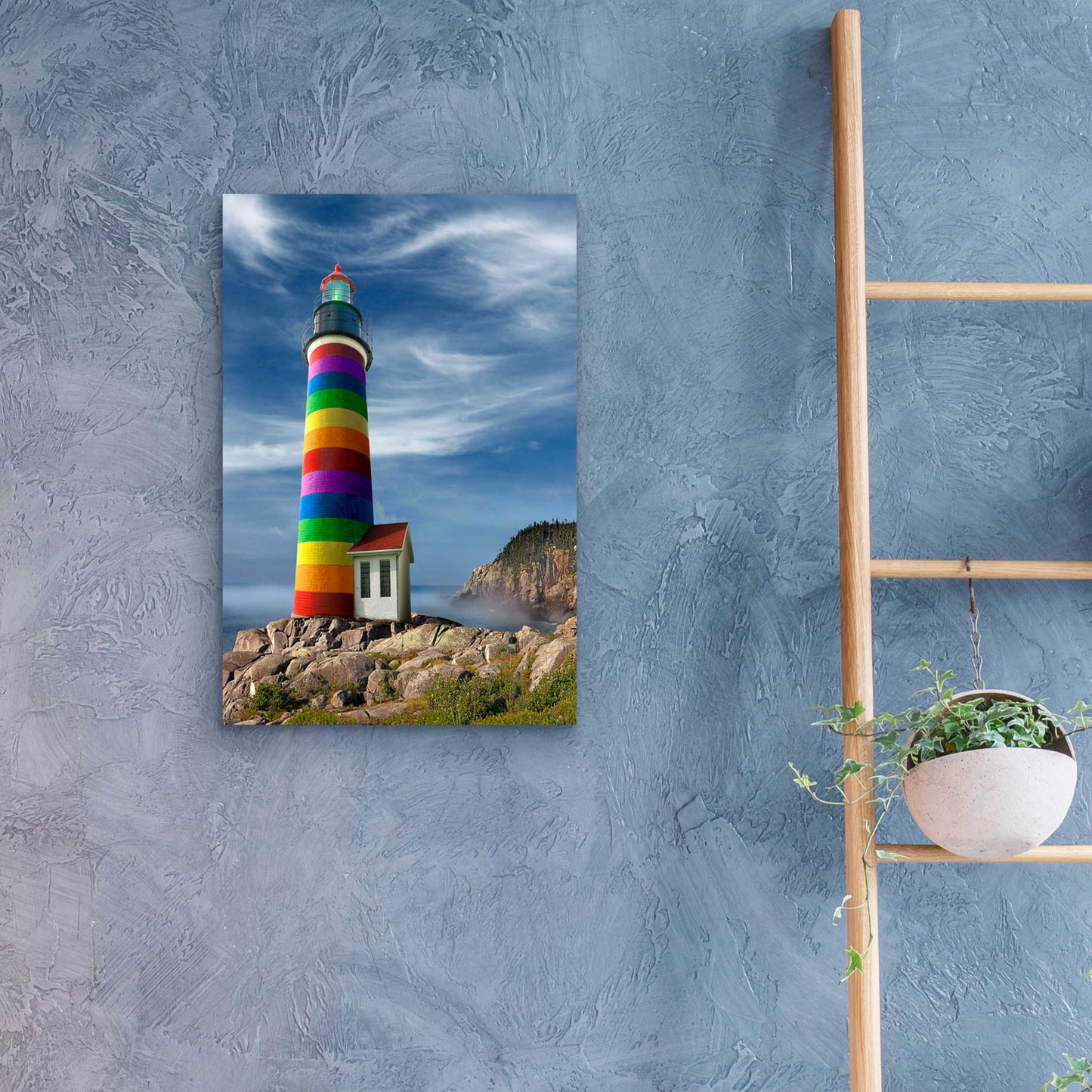 Epic Art 'Rainbow Lighthouse North' by Mike Jones, Acrylic Glass Wall Art,16x24