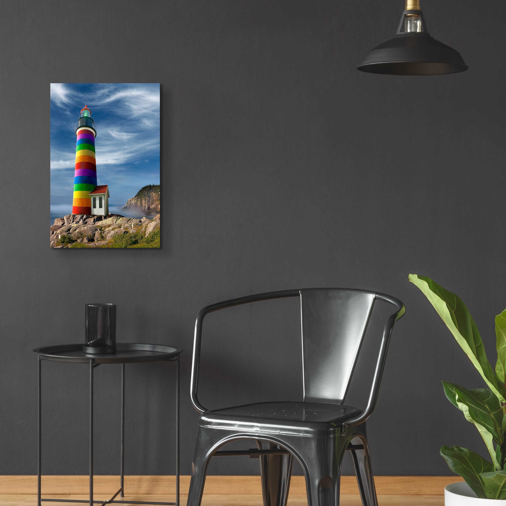 Epic Art 'Rainbow Lighthouse North' by Mike Jones, Acrylic Glass Wall Art,16x24