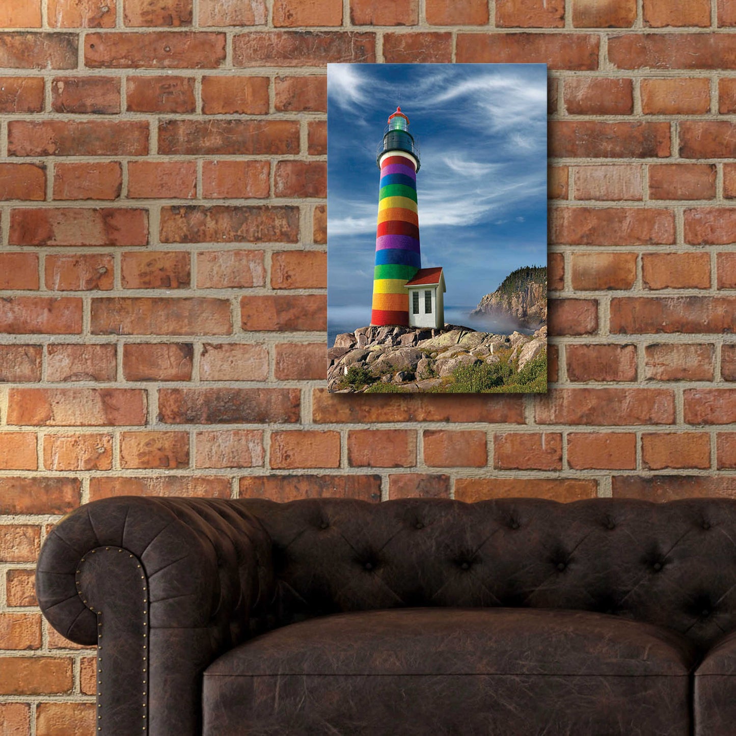 Epic Art 'Rainbow Lighthouse North' by Mike Jones, Acrylic Glass Wall Art,16x24