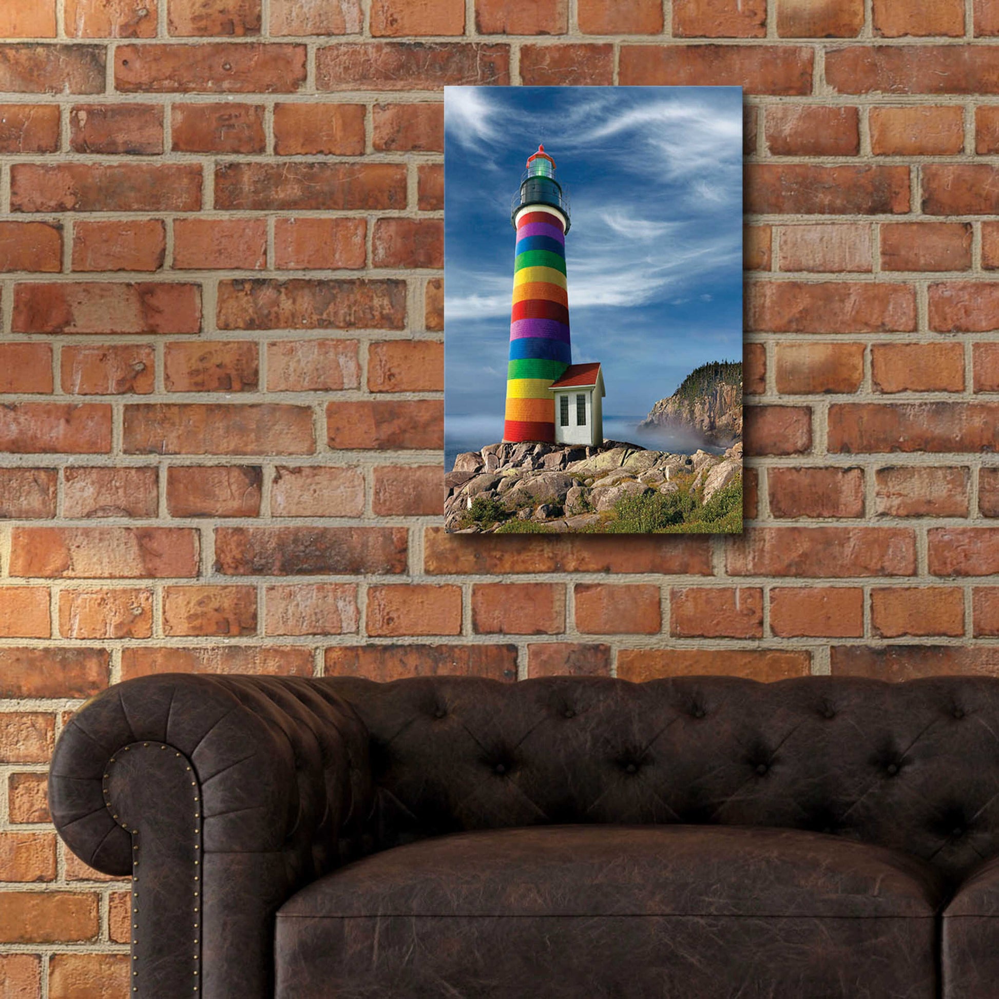 Epic Art 'Rainbow Lighthouse North' by Mike Jones, Acrylic Glass Wall Art,16x24