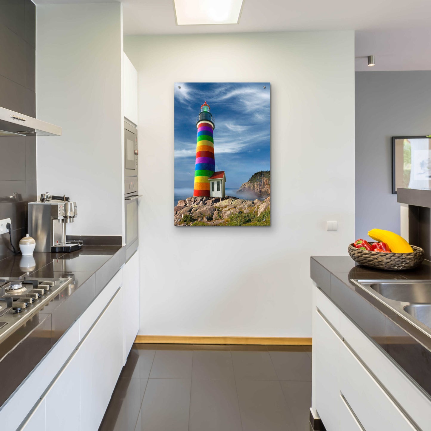 Epic Art 'Rainbow Lighthouse North' by Mike Jones, Acrylic Glass Wall Art,24x36