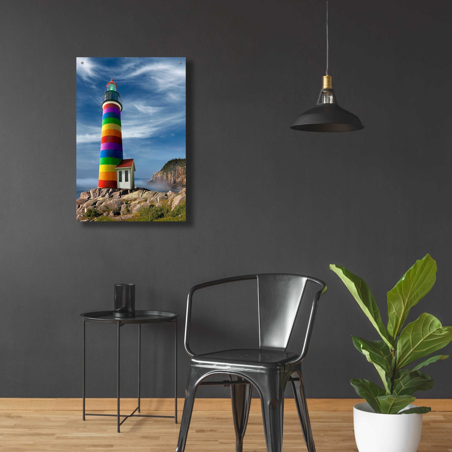 Epic Art 'Rainbow Lighthouse North' by Mike Jones, Acrylic Glass Wall Art,24x36