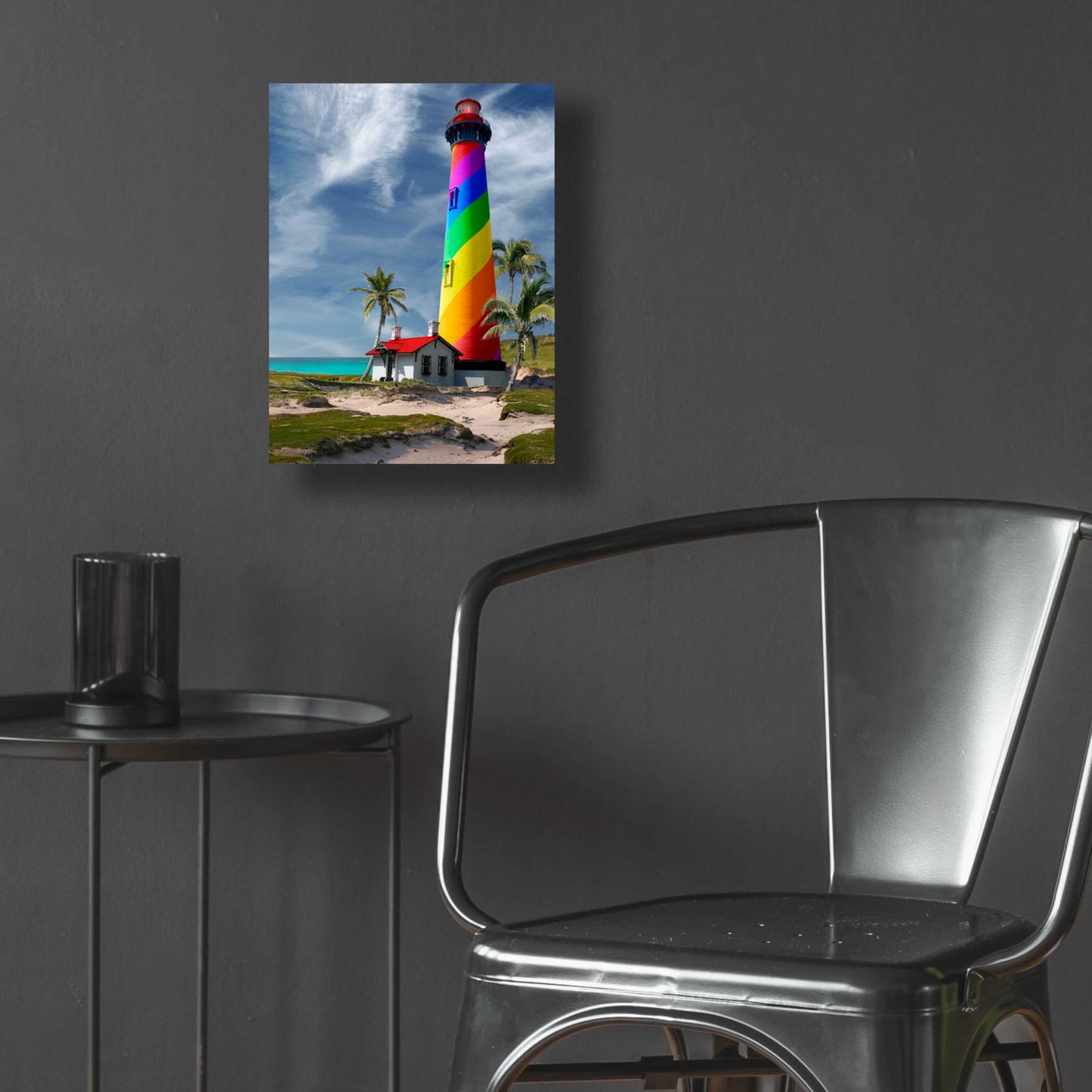 Epic Art 'Rainbow Lighthouse South' by Mike Jones, Acrylic Glass Wall Art,12x16