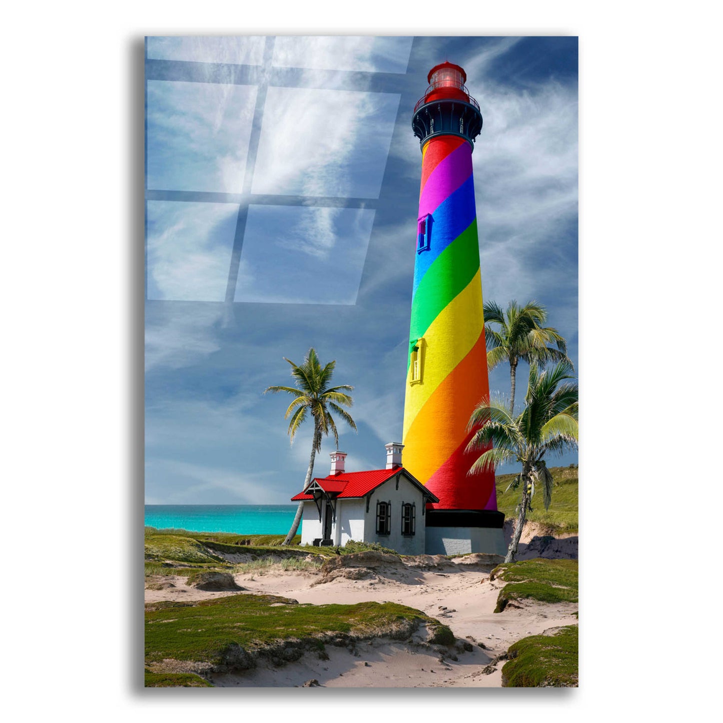 Epic Art 'Rainbow Lighthouse South' by Mike Jones, Acrylic Glass Wall Art,12x16