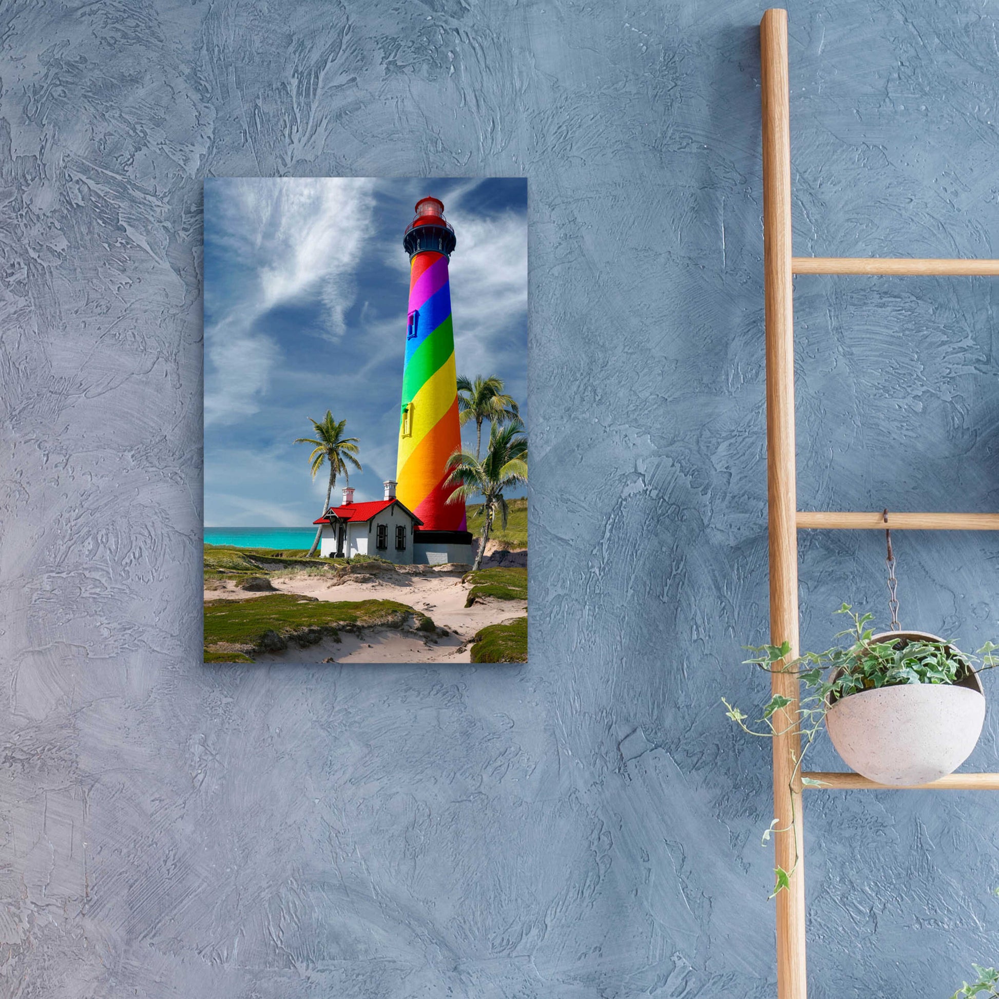 Epic Art 'Rainbow Lighthouse South' by Mike Jones, Acrylic Glass Wall Art,16x24