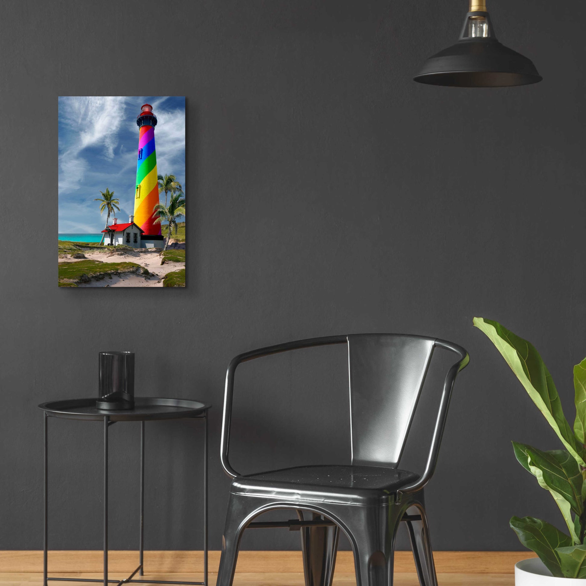 Epic Art 'Rainbow Lighthouse South' by Mike Jones, Acrylic Glass Wall Art,16x24