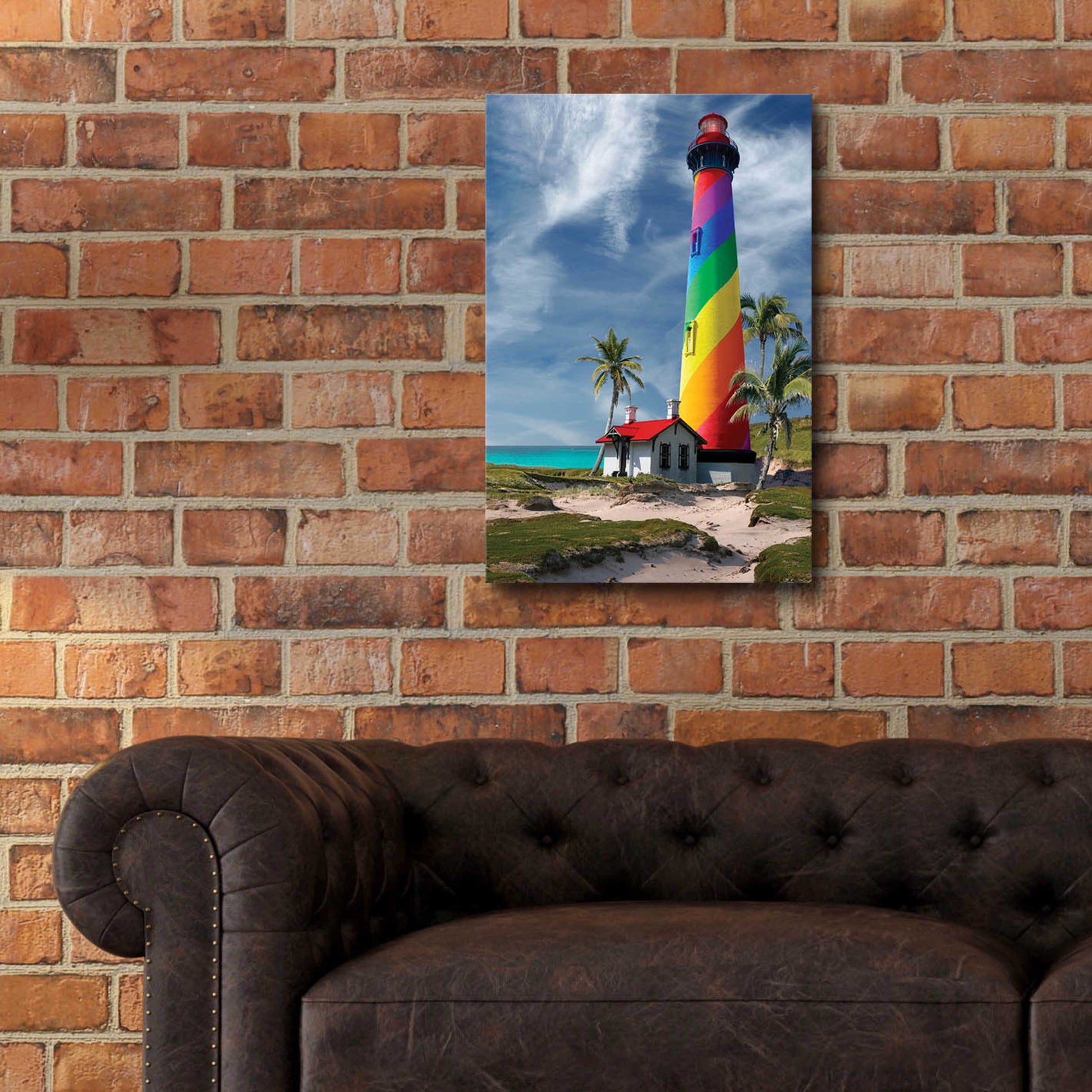 Epic Art 'Rainbow Lighthouse South' by Mike Jones, Acrylic Glass Wall Art,16x24