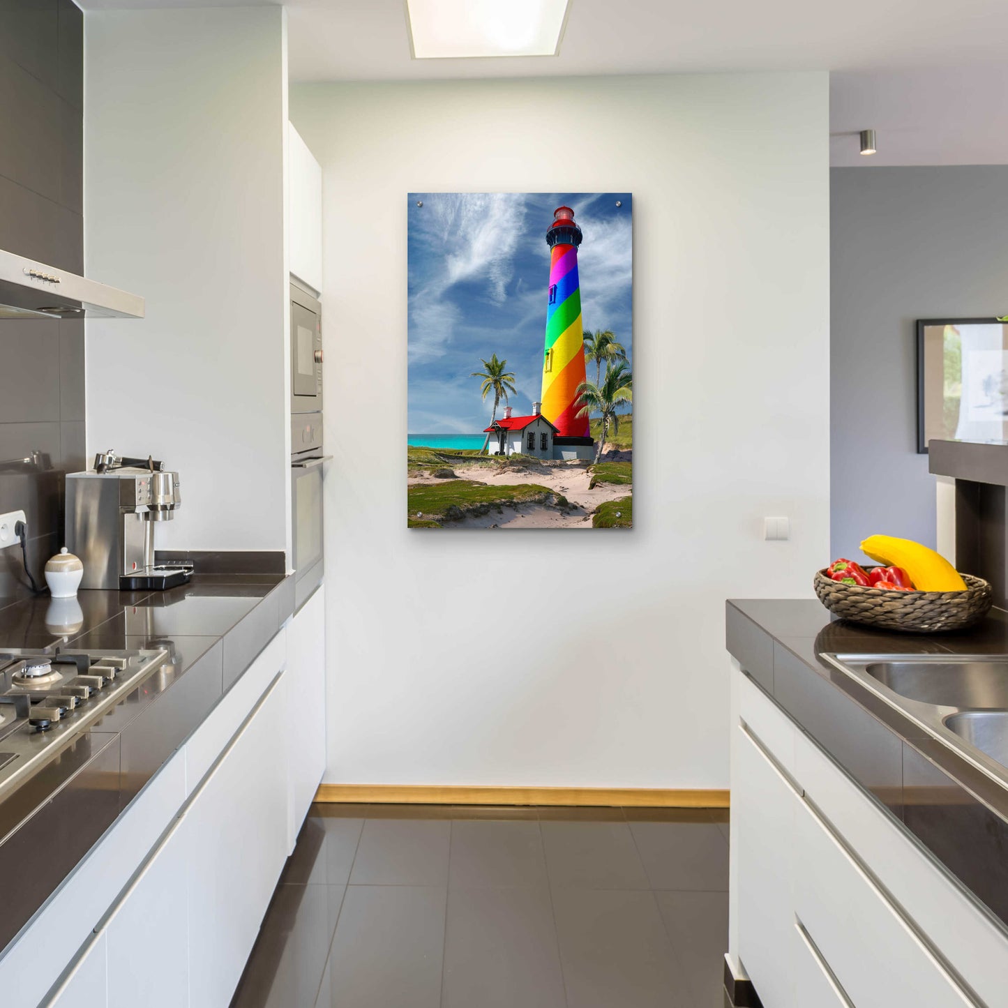 Epic Art 'Rainbow Lighthouse South' by Mike Jones, Acrylic Glass Wall Art,24x36