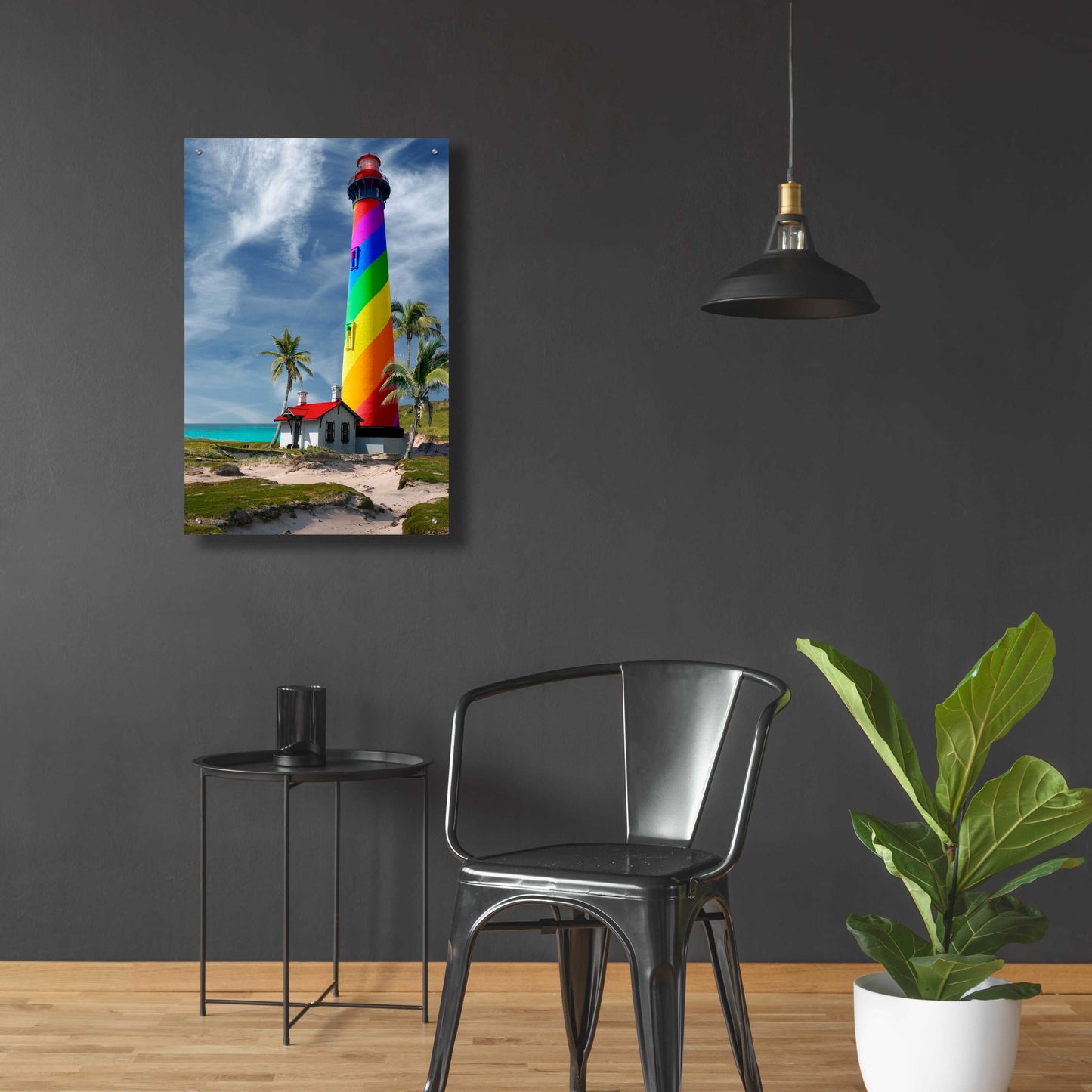 Epic Art 'Rainbow Lighthouse South' by Mike Jones, Acrylic Glass Wall Art,24x36