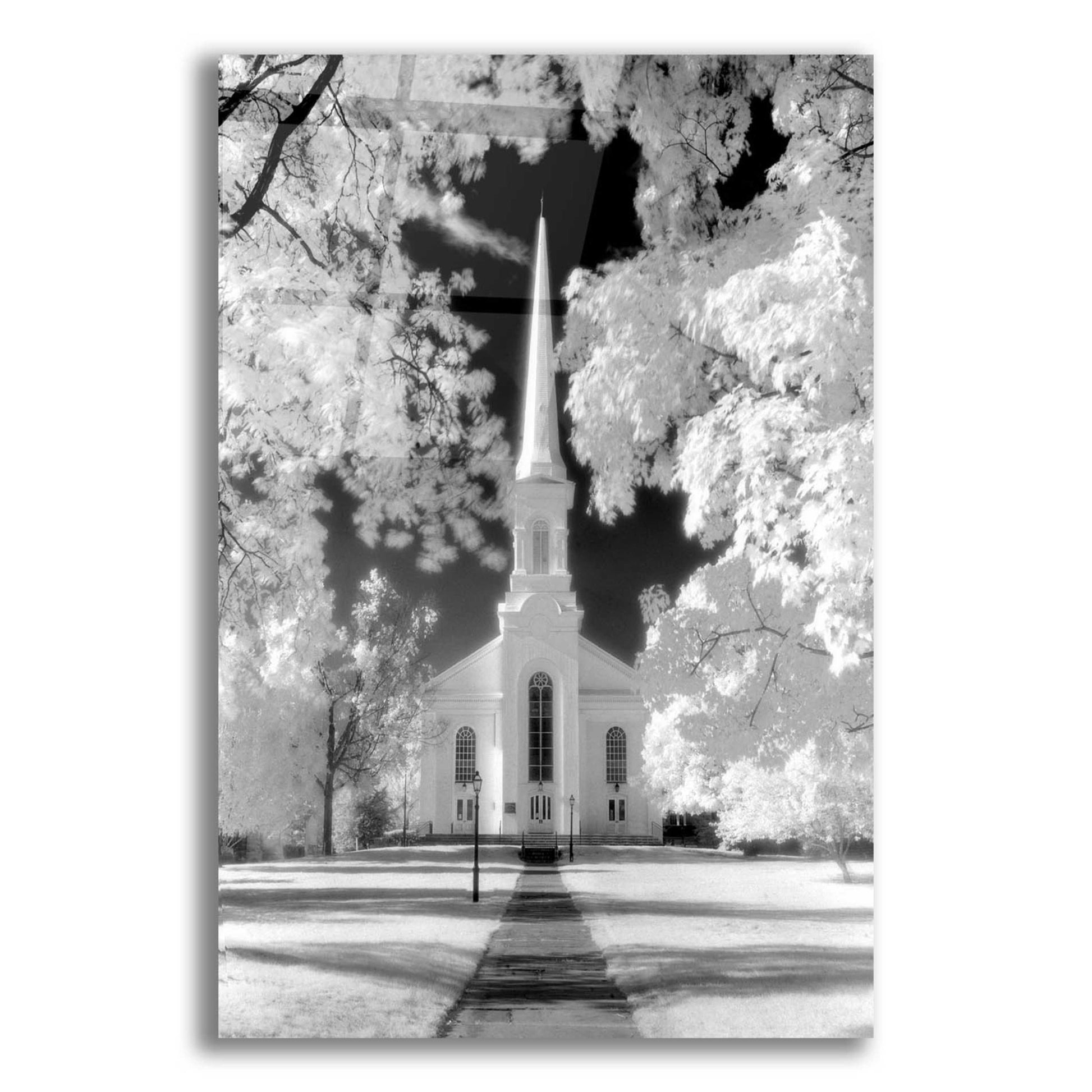 Epic Art 'Westfield Church Infrared' by Mike Jones, Acrylic Glass Wall Art,12x16