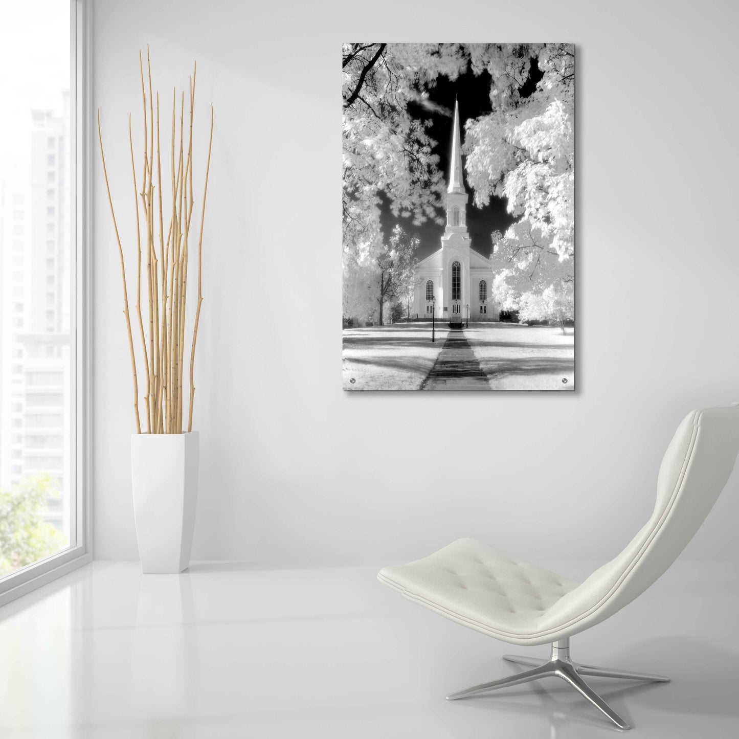 Epic Art 'Westfield Church Infrared' by Mike Jones, Acrylic Glass Wall Art,24x36